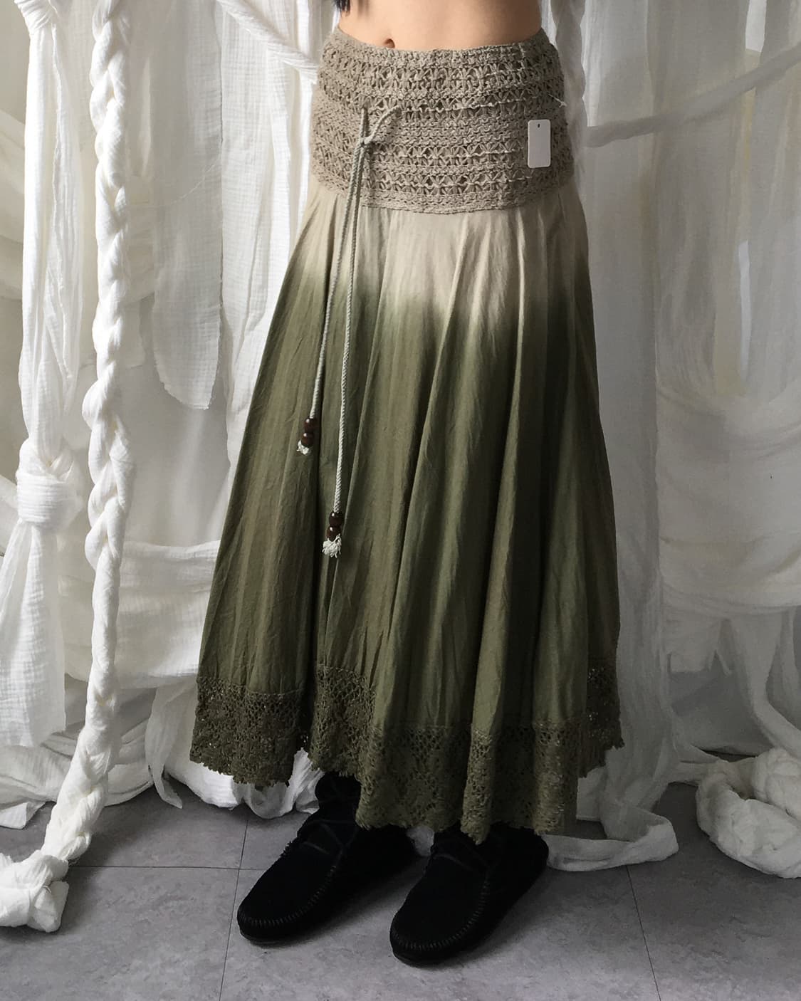 Dyed crochet point skirt 상품이미지6