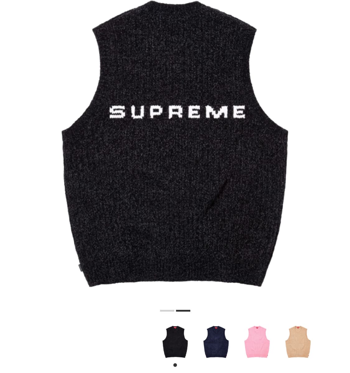 [새제품] 슈프림 셔닐 스웨터 베스트 블랙 색상 XL 상품이미지2