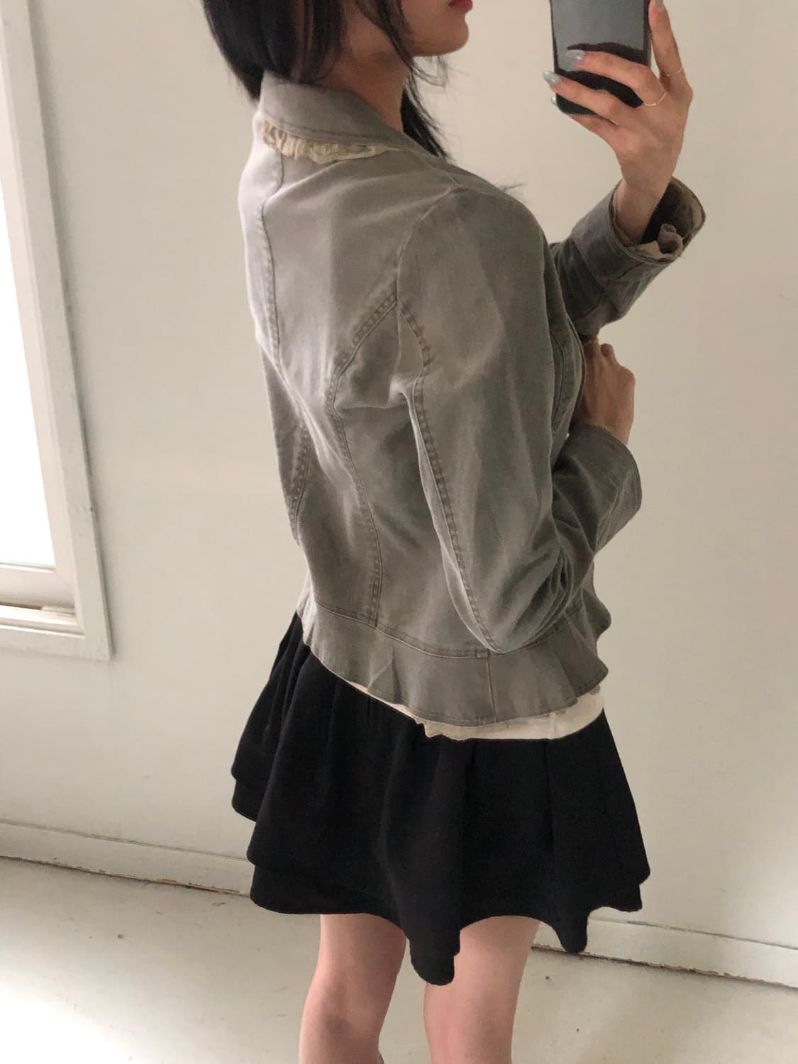 일본빈티지 레이스 카키 자켓 상품이미지3
