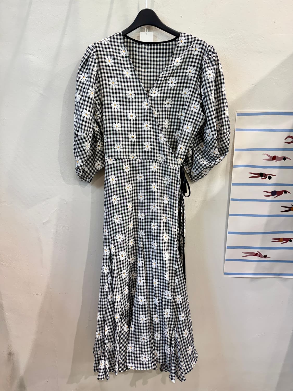 vintage 데이지 체크 랩OP 상품이미지1