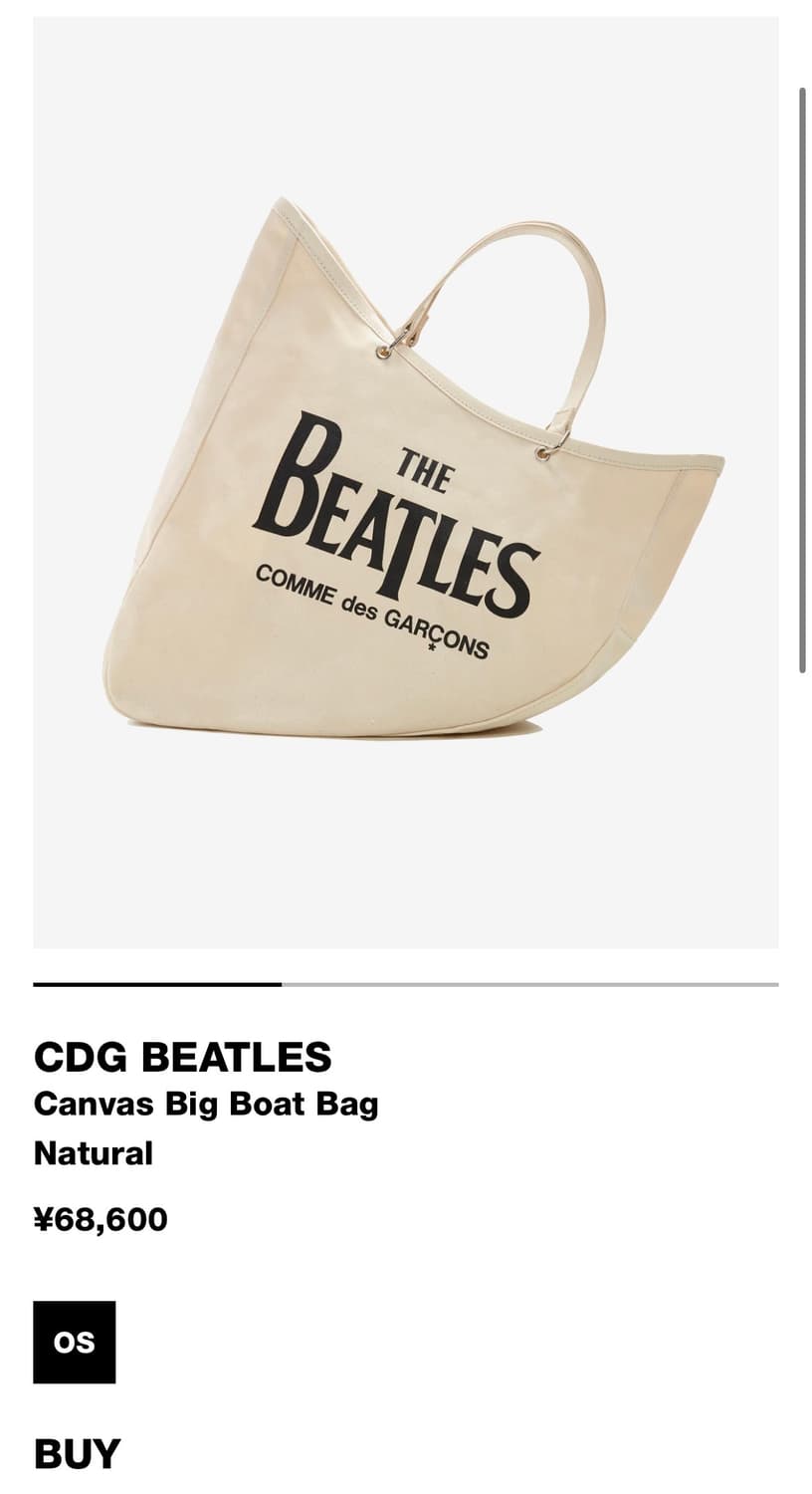 Comme des garcons 꼼데 더 비틀즈 캔버스 보트백 상품이미지3