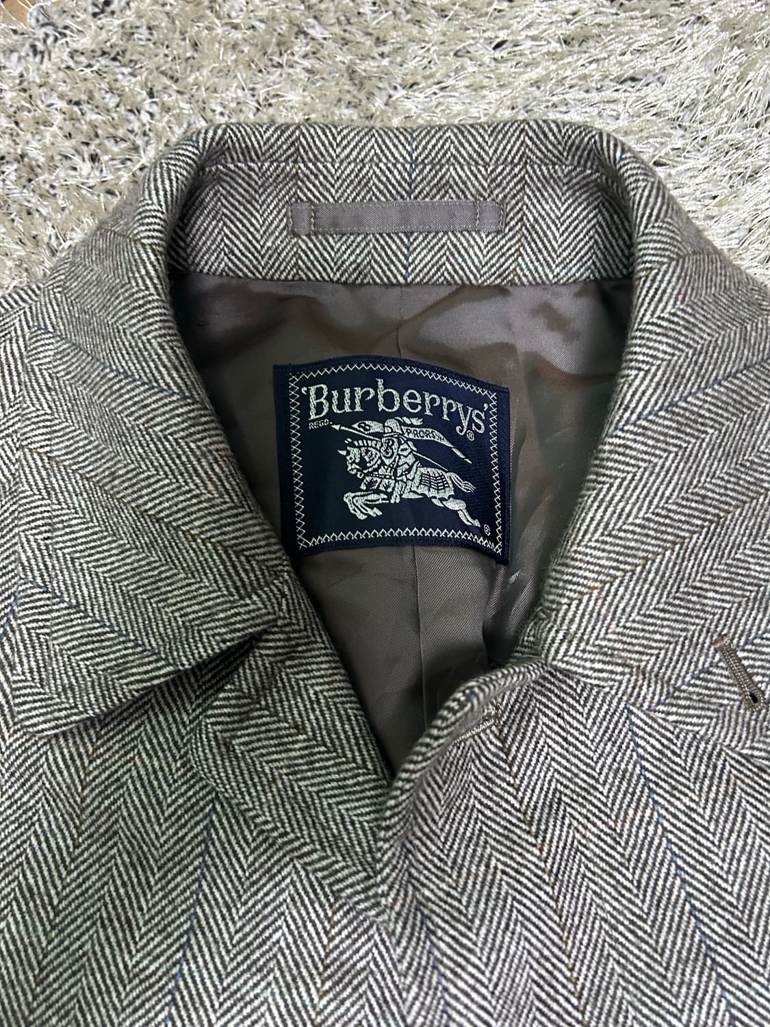 버버리 해링본 울 캐시미어코트 사이즈 105 상품이미지3