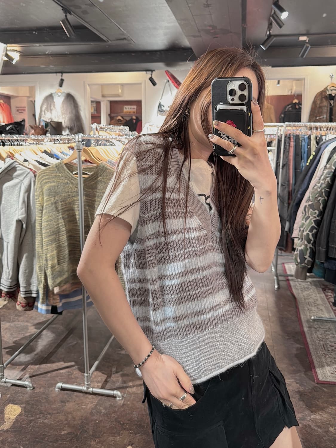 cos 코스 알파카 브이넥 스트라이프 니트 베스트 M 상품이미지7