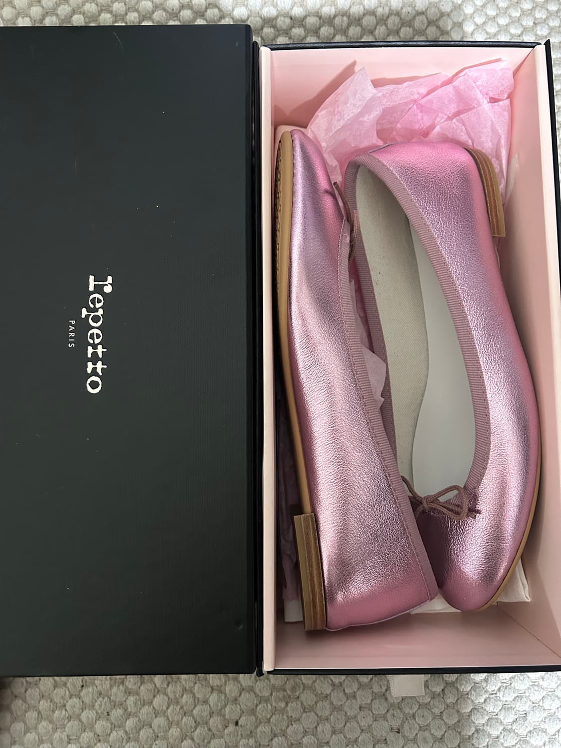(새상품) 레페토 핑크 메탈릭 플랫슈즈 37 상품이미지2