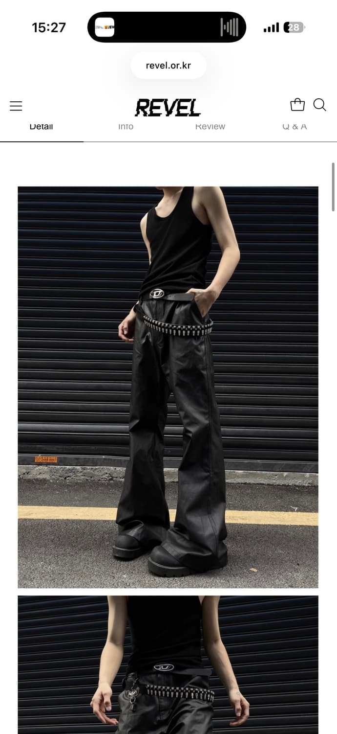 PU 레더 플레어 팬츠 상품이미지2