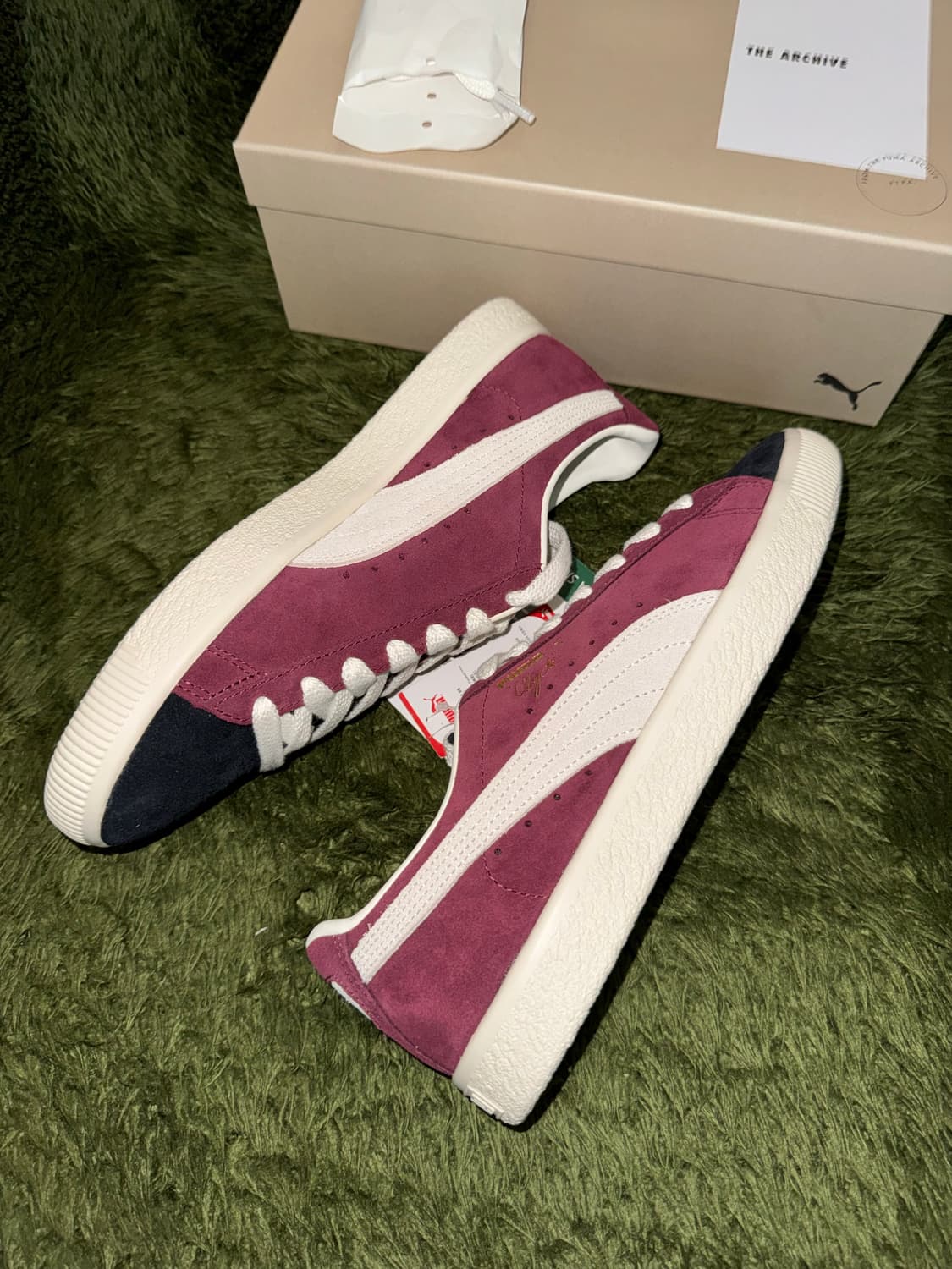 [280] 푸마 클라이드 OG 아카이브 퍼플 다크 재스퍼 아이보리 상품이미지5