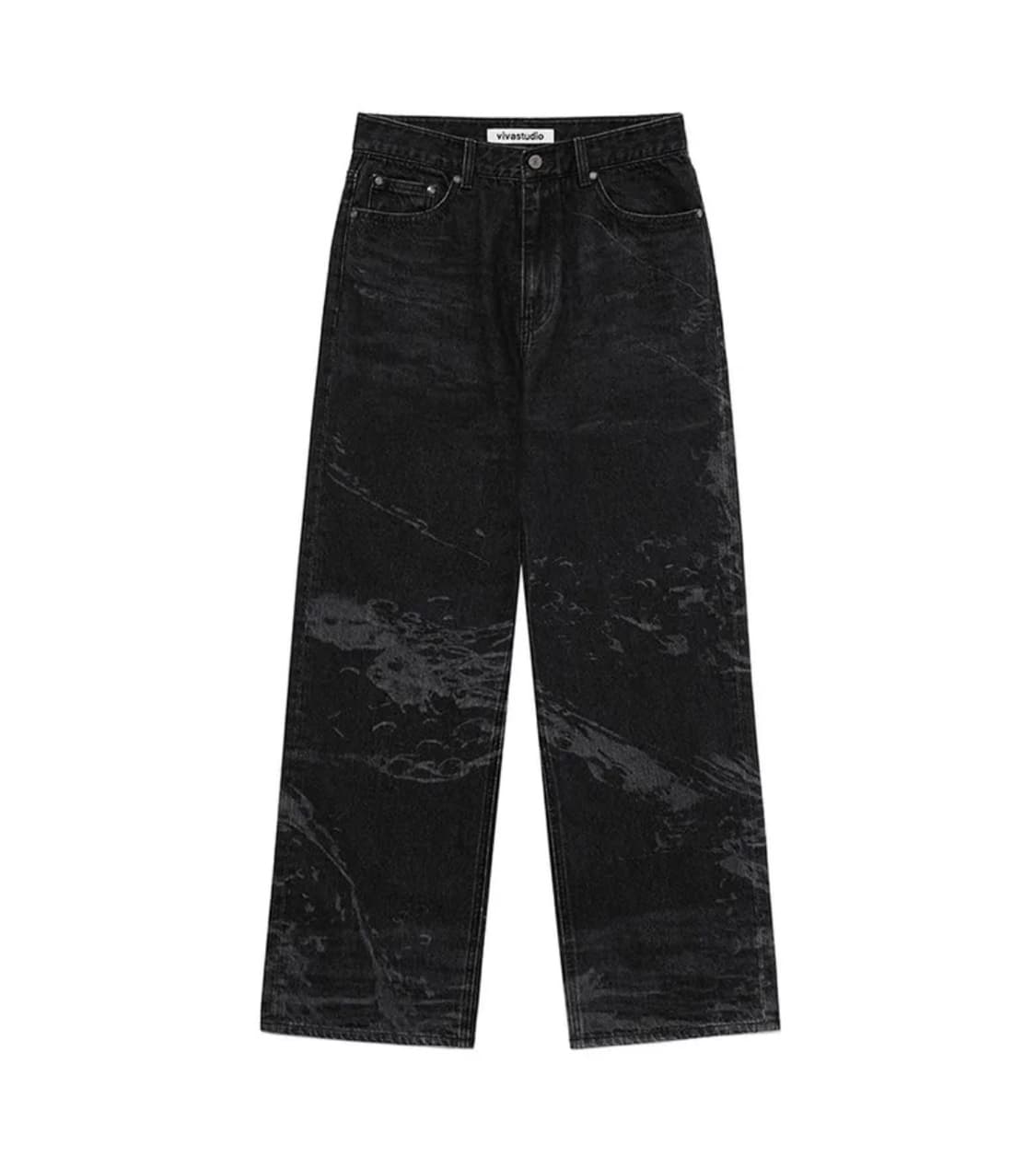 비바스튜디오 WAVE WASHING DENIM PANTS [BLACK] 상품이미지1