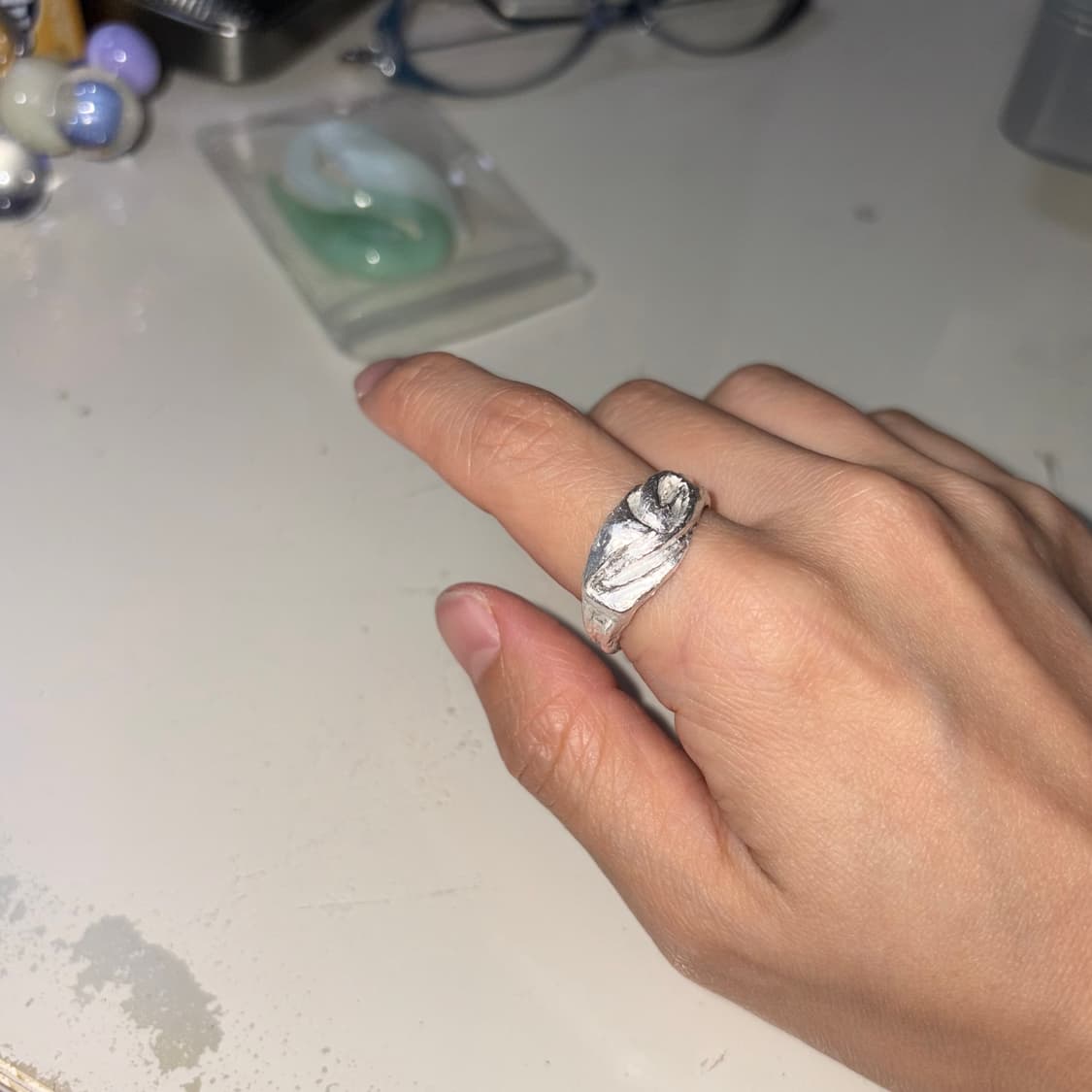 실버 볼드 아프리칸 심볼 반지 상품이미지3