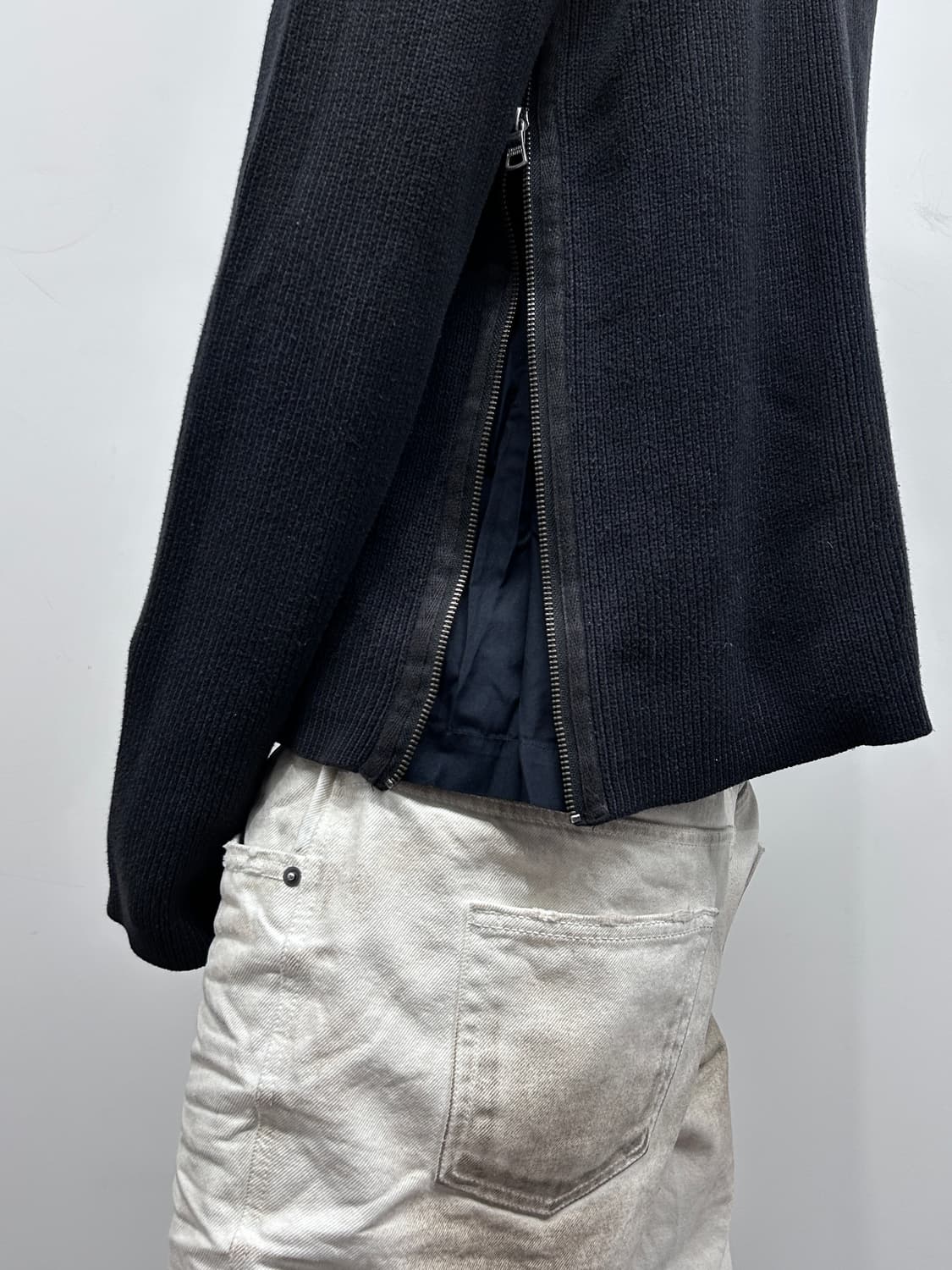 아르마니 롱 지퍼 그런지 니트 상품이미지2