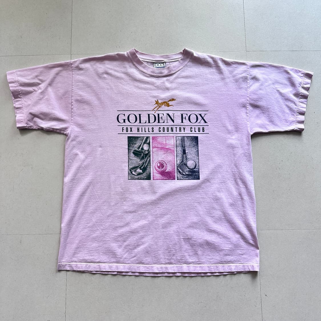 90s GEAR 싱글스티치 골프 그래픽 반팔티 XL 상품이미지1