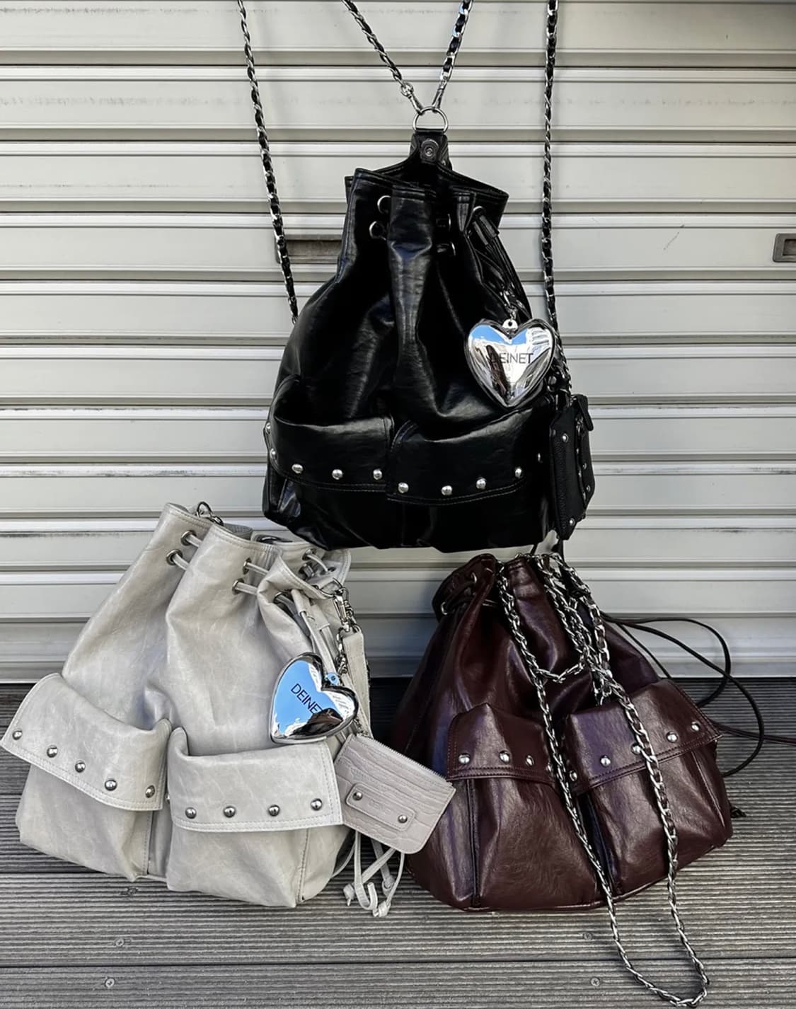 DEINET 5-WAY STUD POCKET MULTI BAG BEIGE 상품이미지3