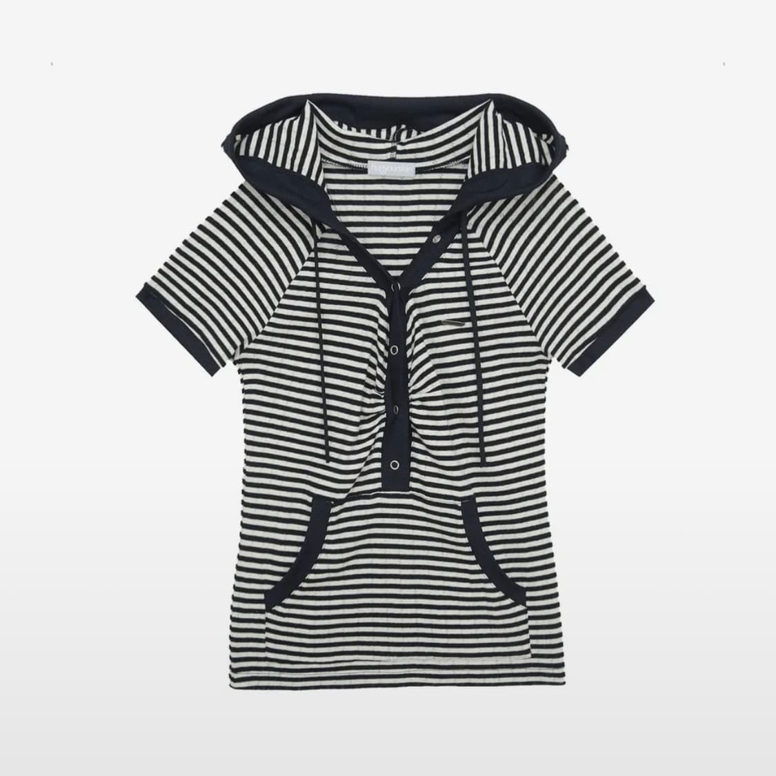 허그유어스킨 스트라이프 반팔 후드 상품이미지1