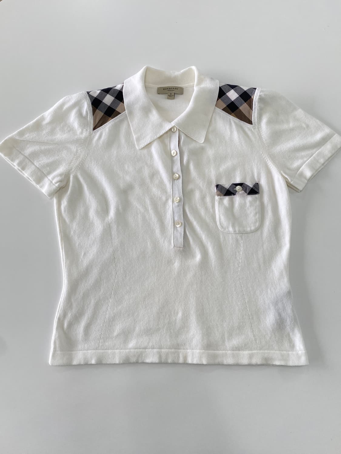 BURBERRY 버버리 체크 코튼 PK 티셔츠 S 상품이미지1