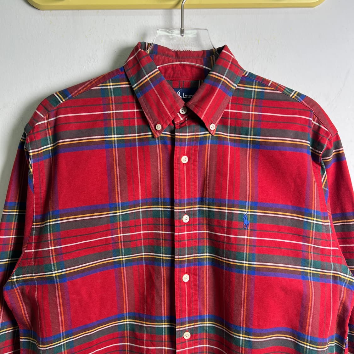 폴로 랄프로렌 레드 타탄 체크 셔츠 M 상품이미지4
