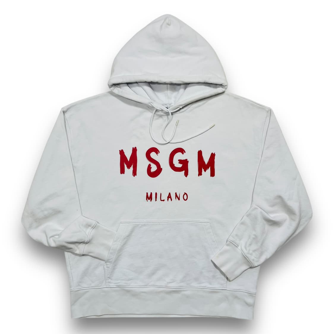 MSGM 밀라노 레드 로고 화이트 후디 상품이미지1
