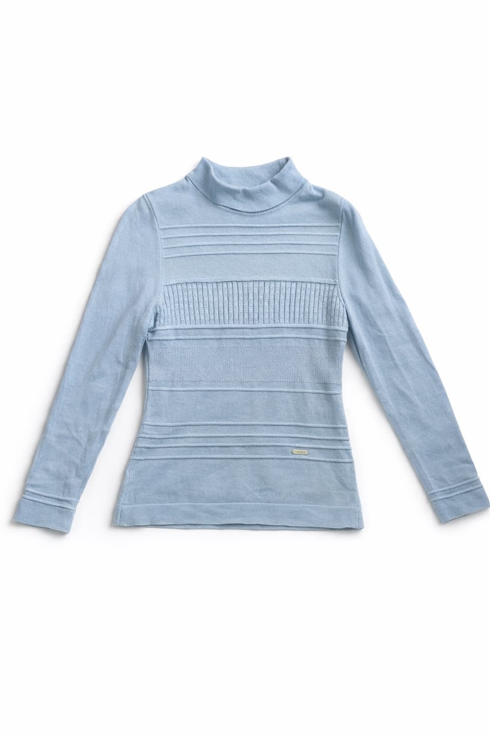 꾸레쥬 스카이블루 하프넥 니트 y2k 슬림핏 상품이미지1