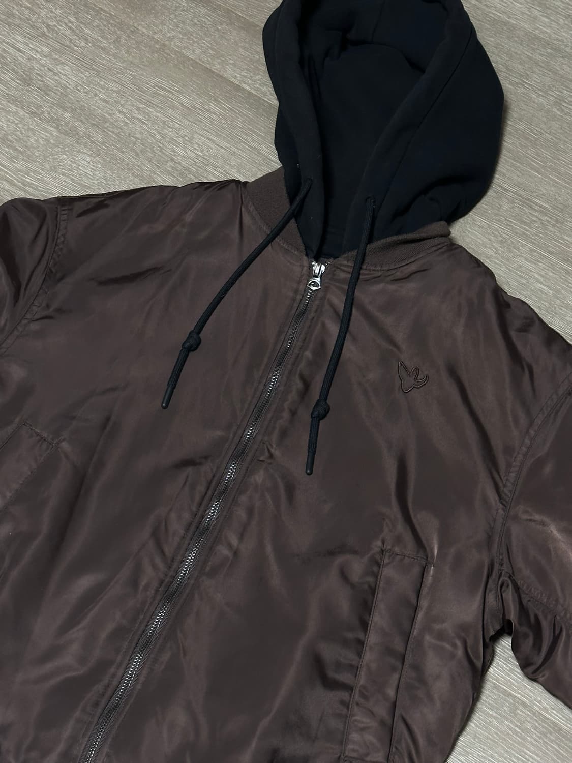 와릿이즌 디테쳐블 후디드 MA-1 점퍼 브라운 상품이미지5