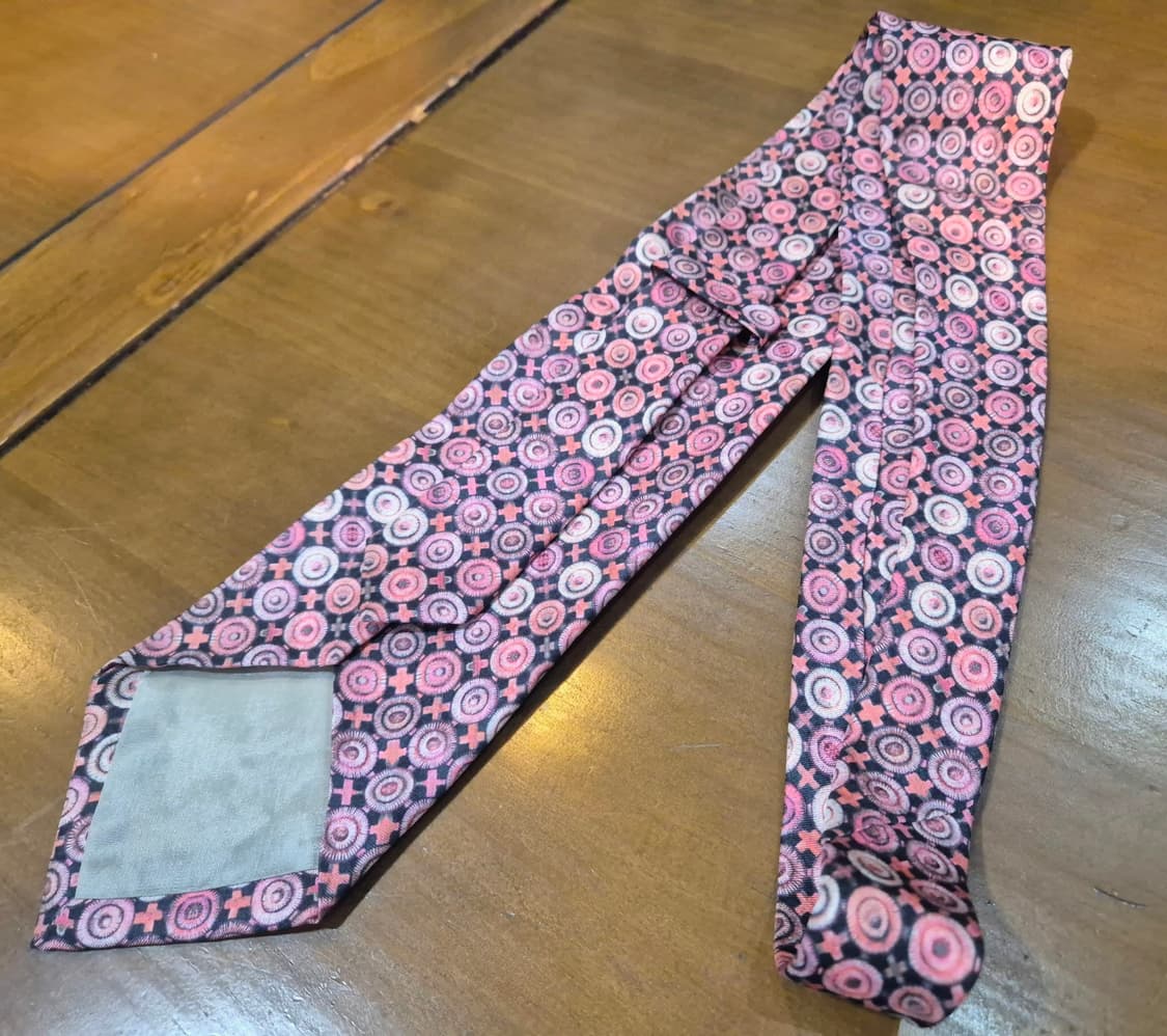 메달리온 패턴 실크 타이 상품이미지3