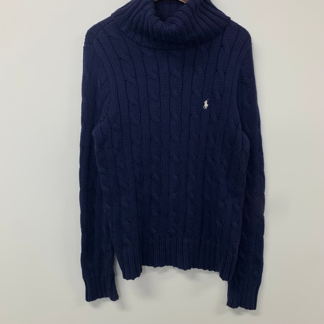 폴로 랄프로렌 네이비 꽈배기 목폴라 터틀넥 니트 상품이미지2
