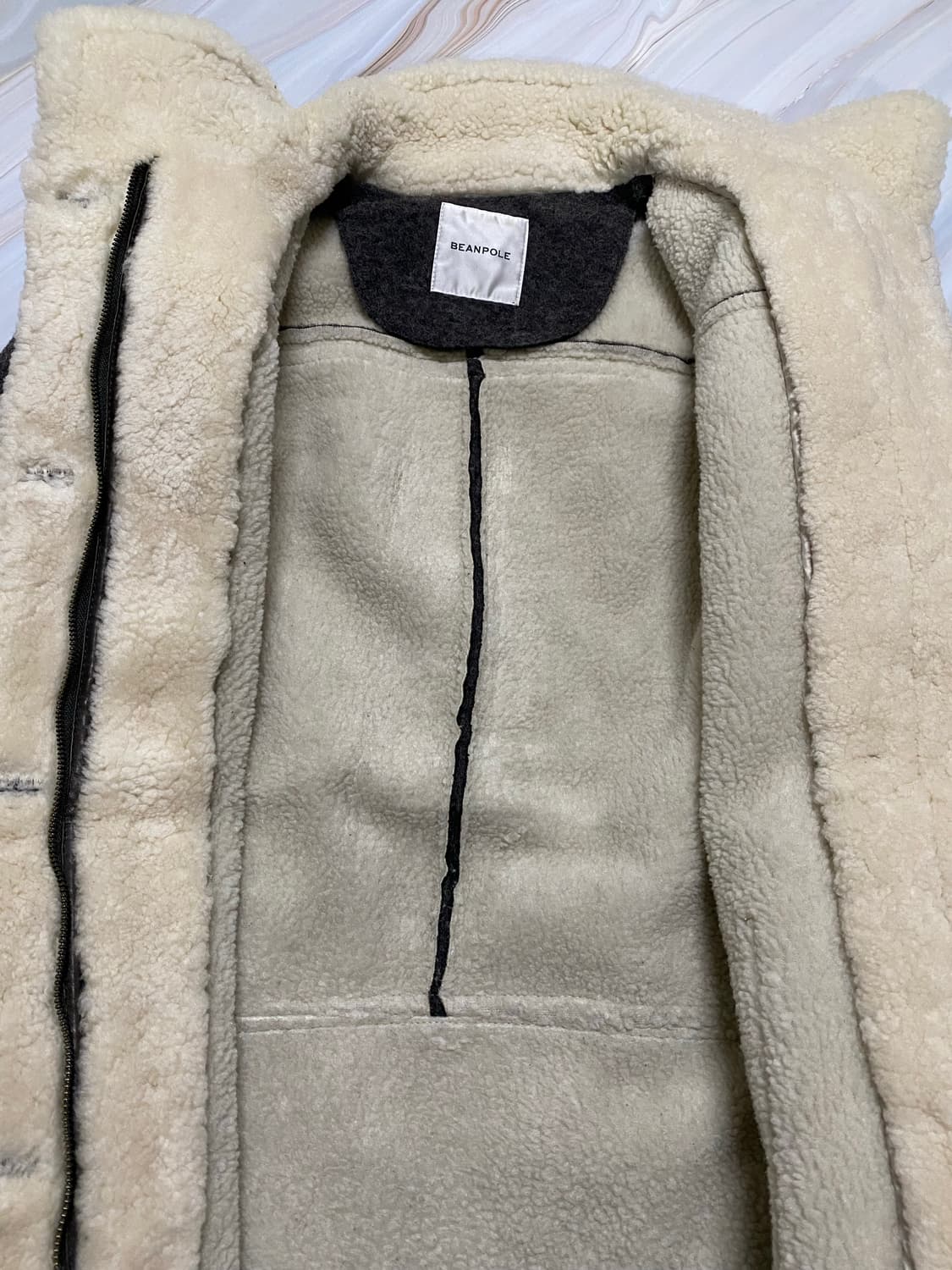 빈폴 여성 리얼 양털 울 무스탕 95 상품이미지5