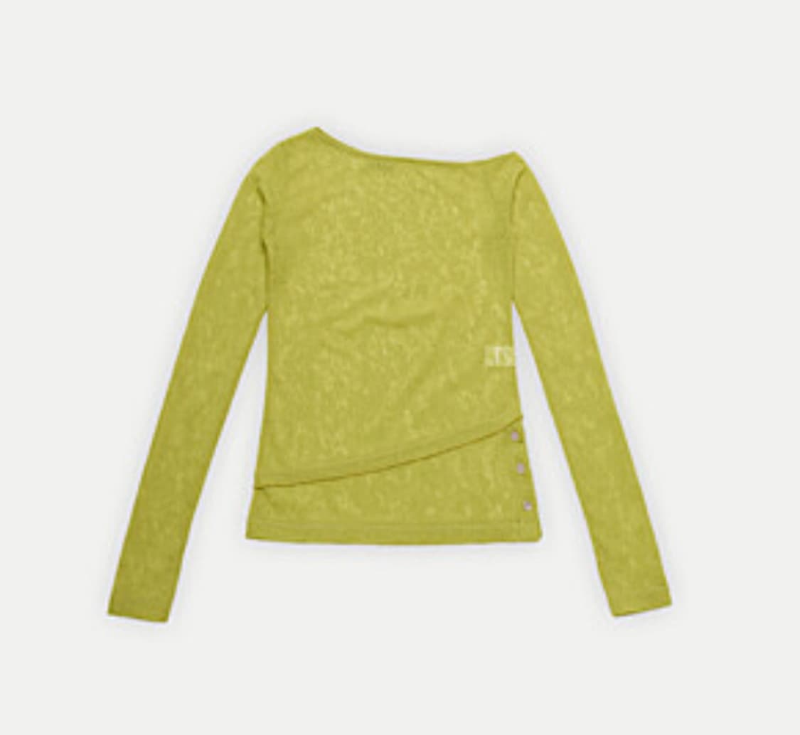 콜로신스_빈티지 버튼티셔츠(라임) 상품이미지4