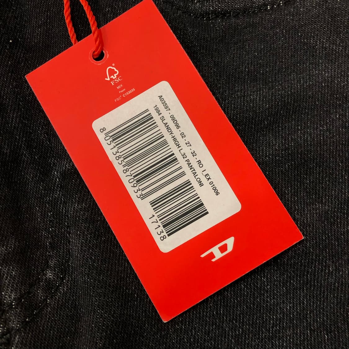 데드스탁 디젤 워싱 흑청 스키니진 데님 팬츠 상품이미지4