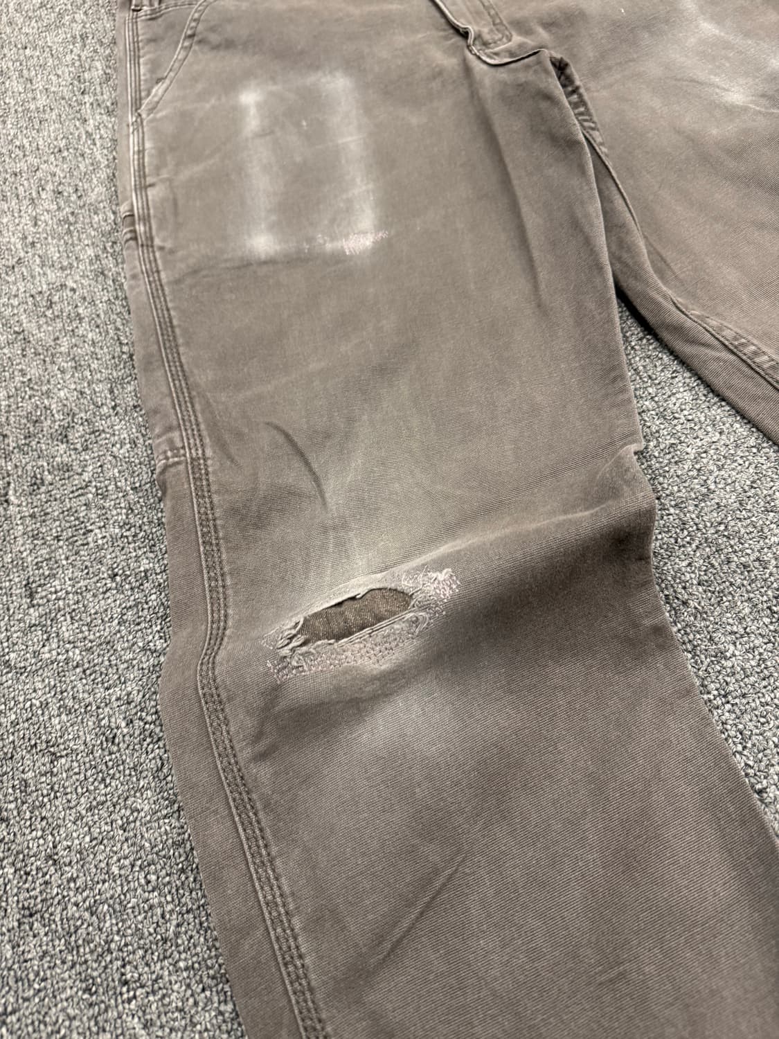 칼하트 빈티지 차콜 싱글니 워크팬츠 상품이미지3