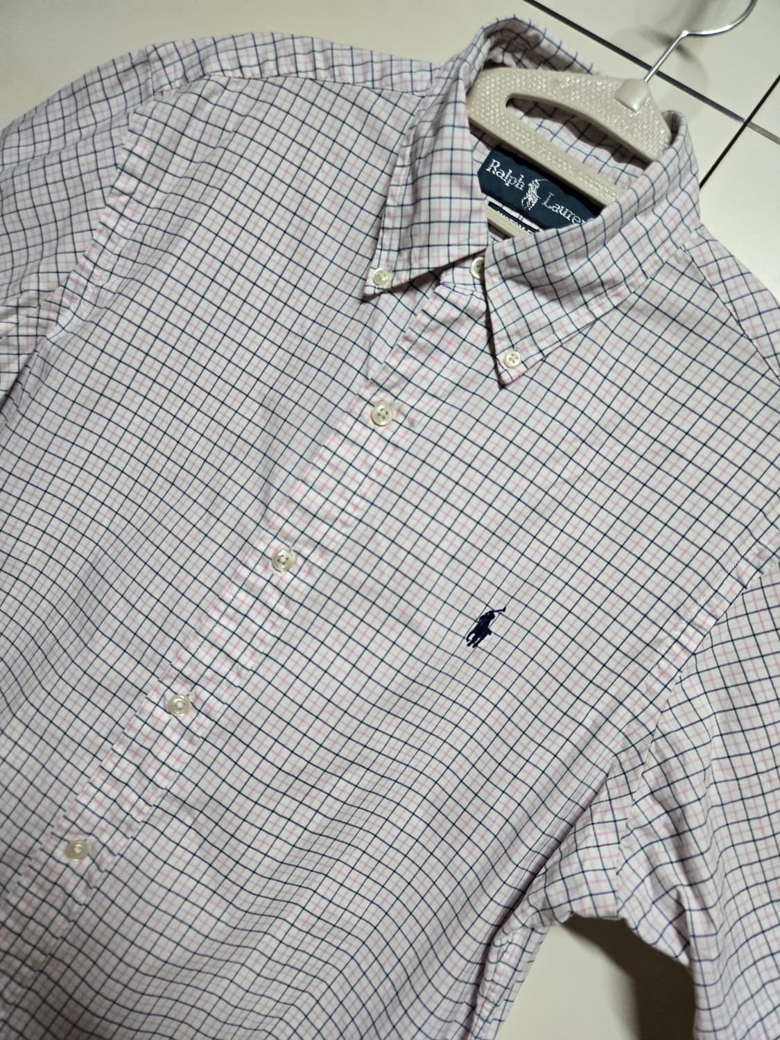 폴로 랄프로렌 남성 체크 반팔 셔츠(M사이즈) 상품이미지2