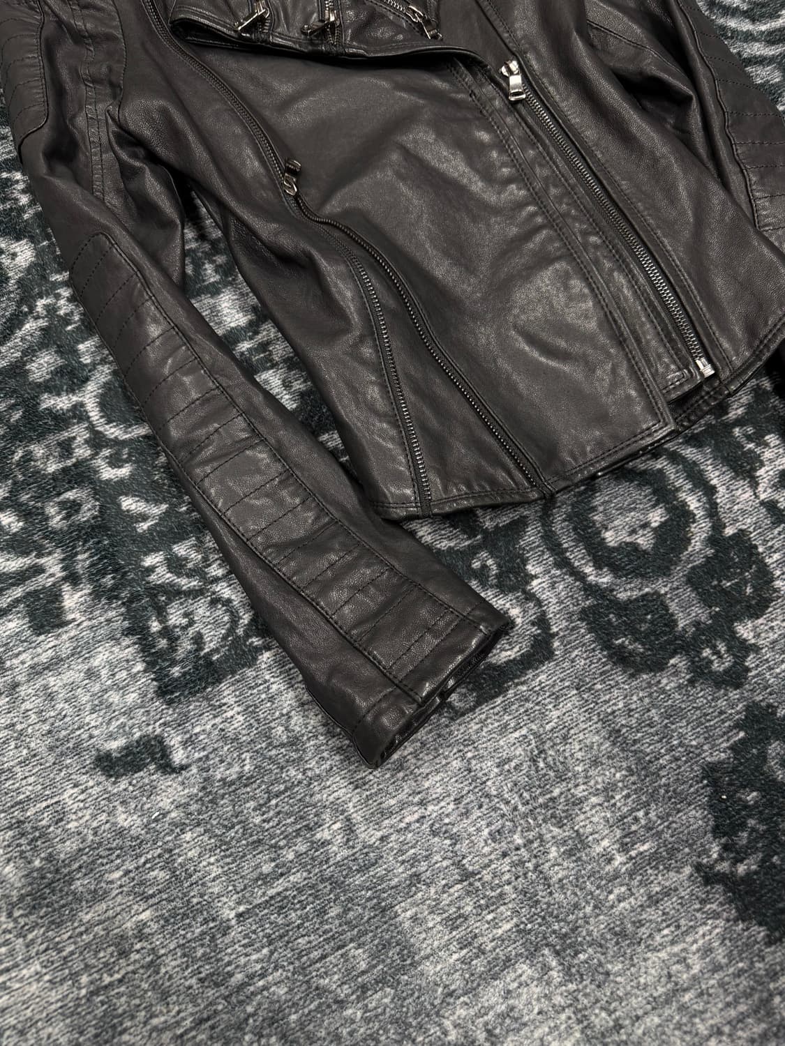 00s japanese zipper gimmick leather jack 상품이미지4