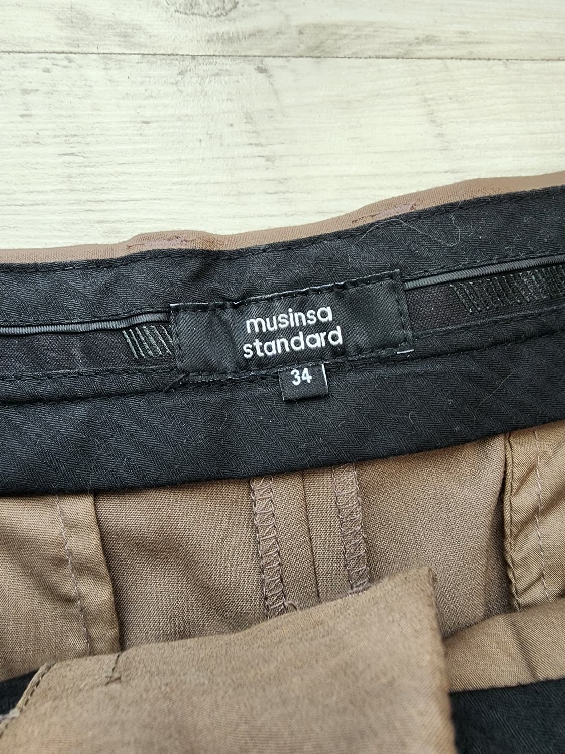 MUSINSA 무신사 스탠다드 와이드핏 슬랙스 팜. 34인치 정장 바지 상품이미지5