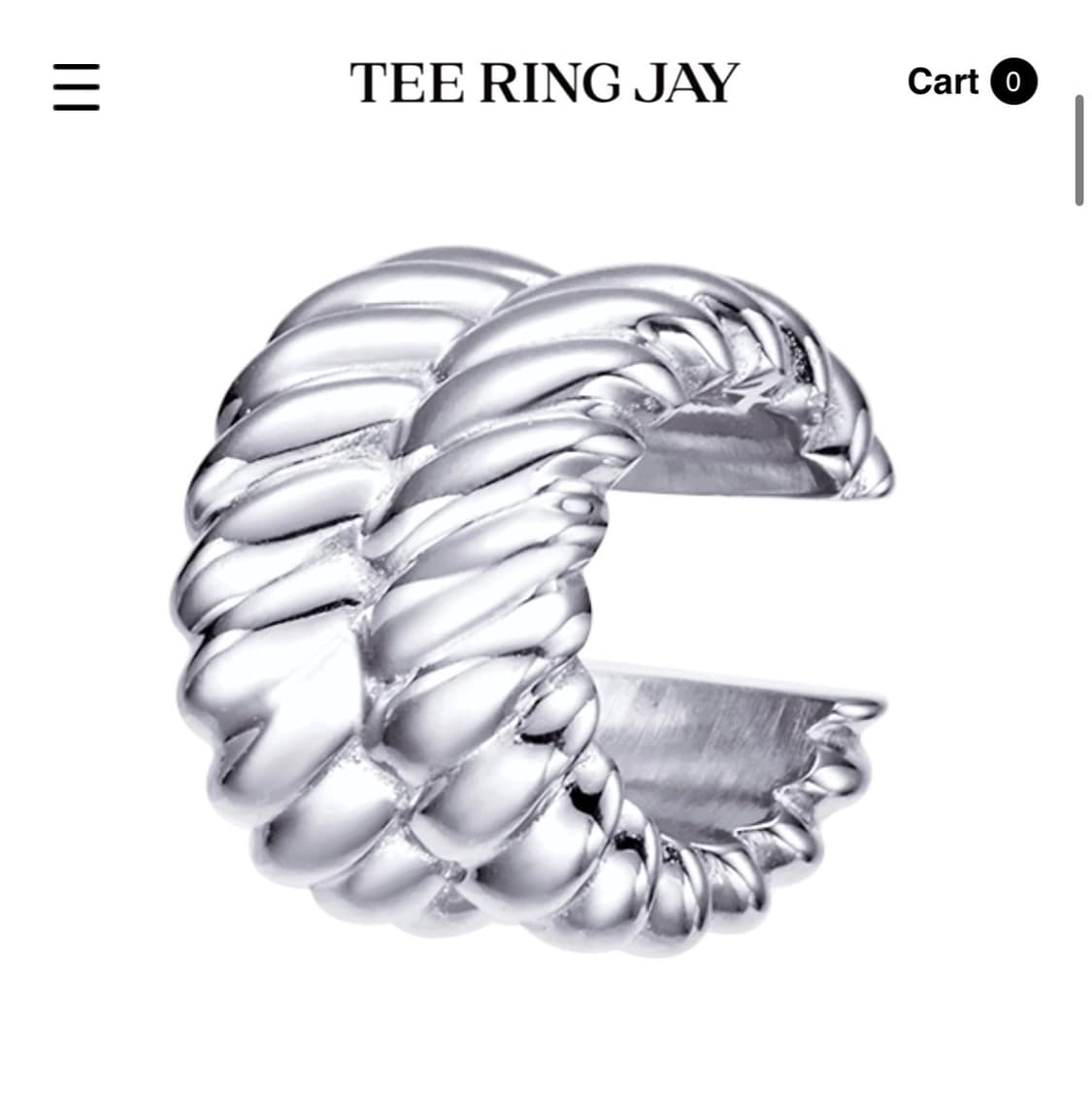 tee ring jay 티링제이 이어커프 925 silver 상품이미지1