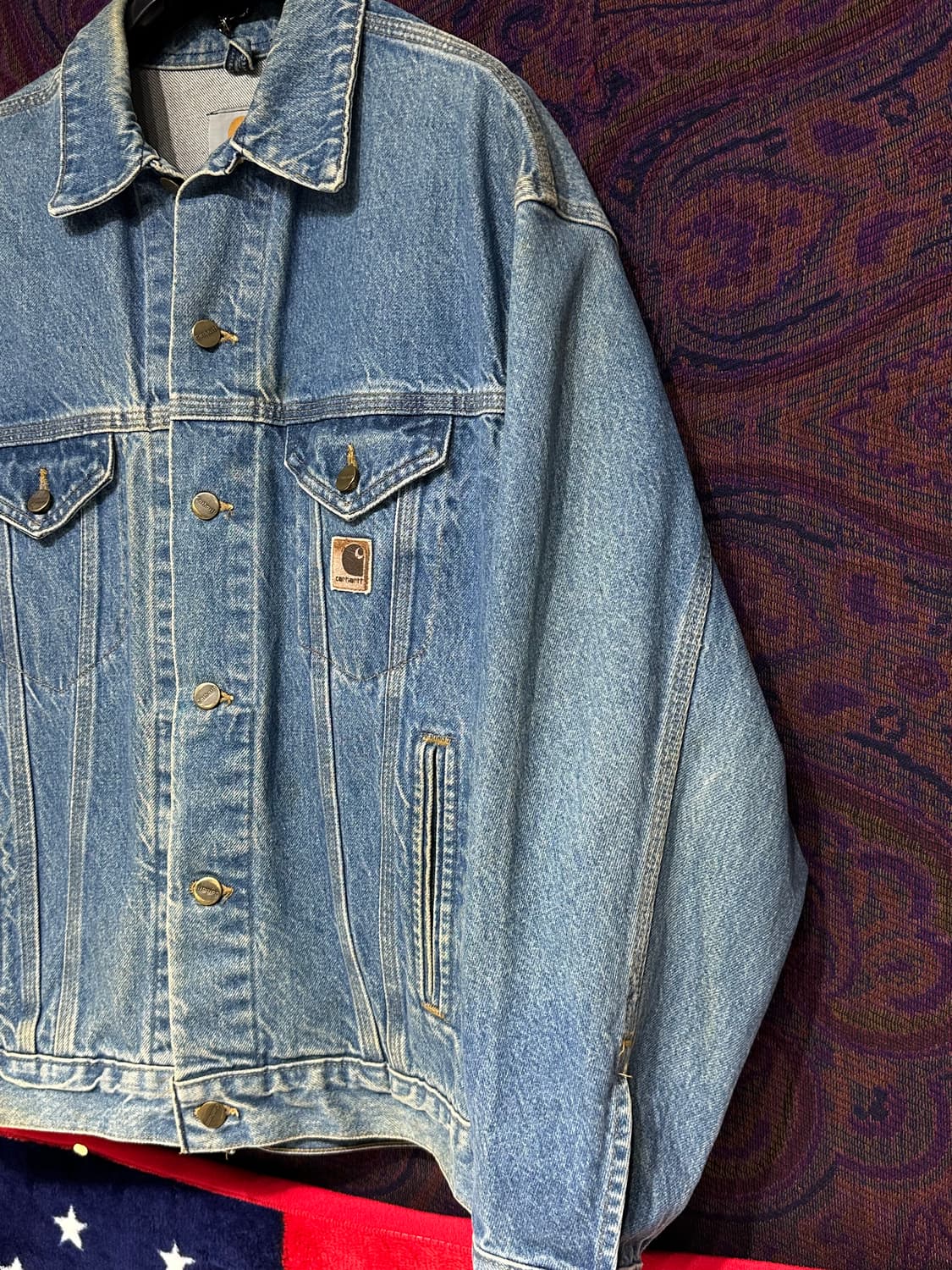 칼하트 j12dst  usa made 데님자켓 상품이미지3