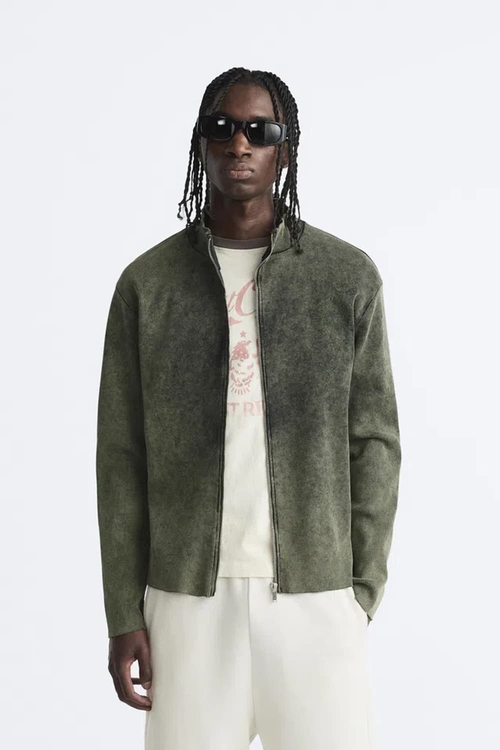 자라 빈티지 워싱 니트 집업 상품이미지2