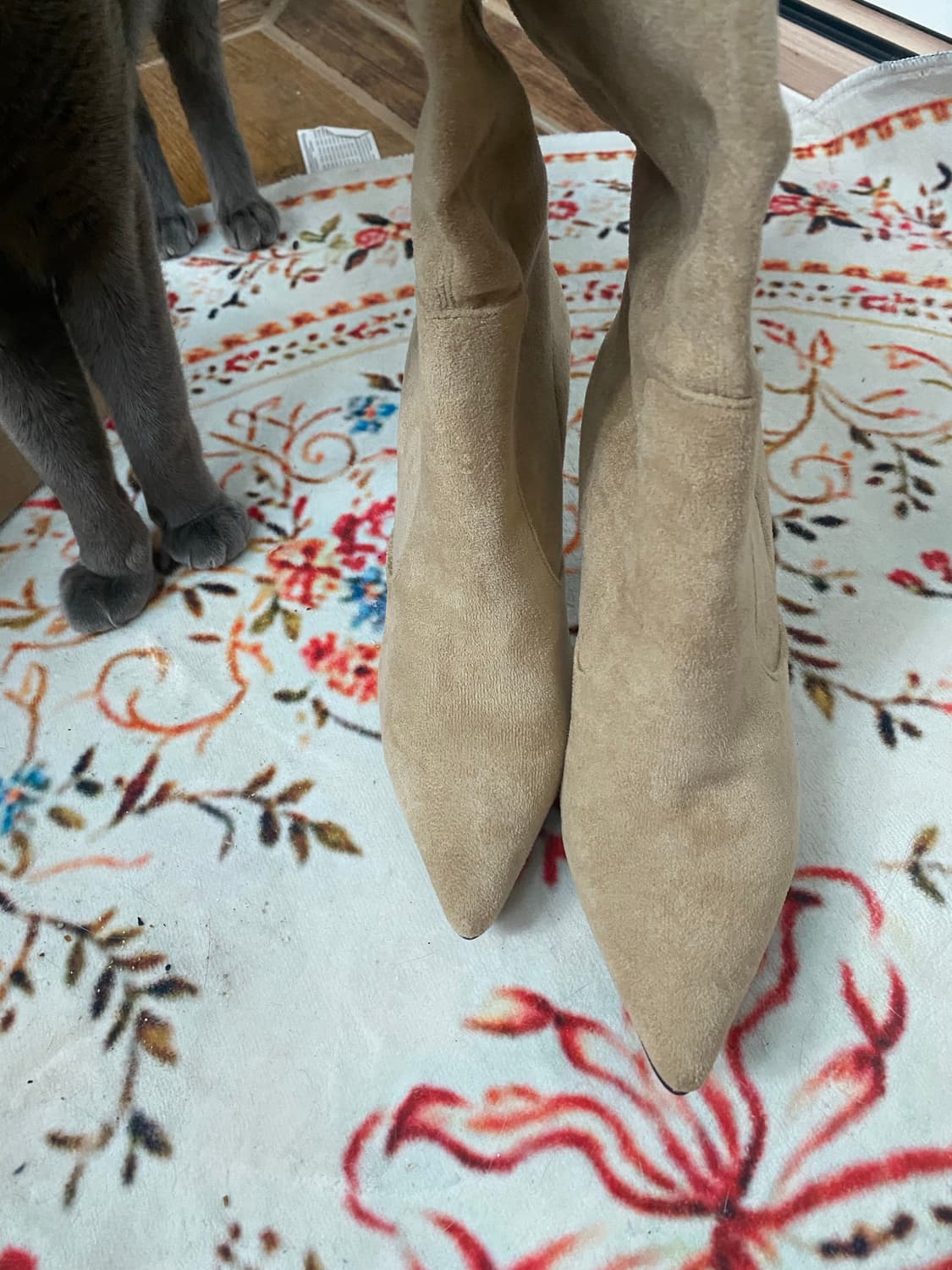 베이지 스웨이드 롱부츠 235mm 상품이미지2