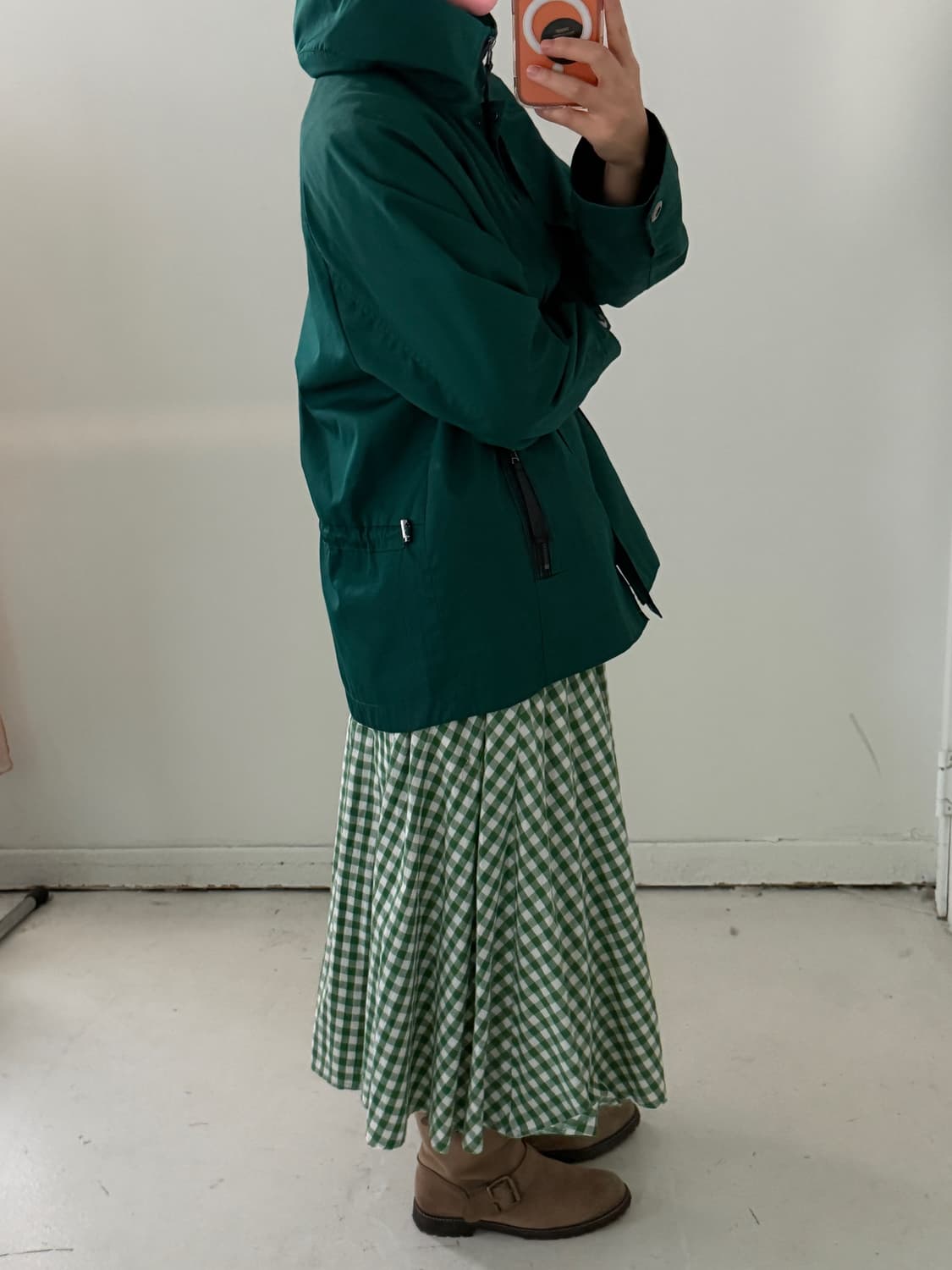 일본빈티지 딥그린 하프자켓 상품이미지3