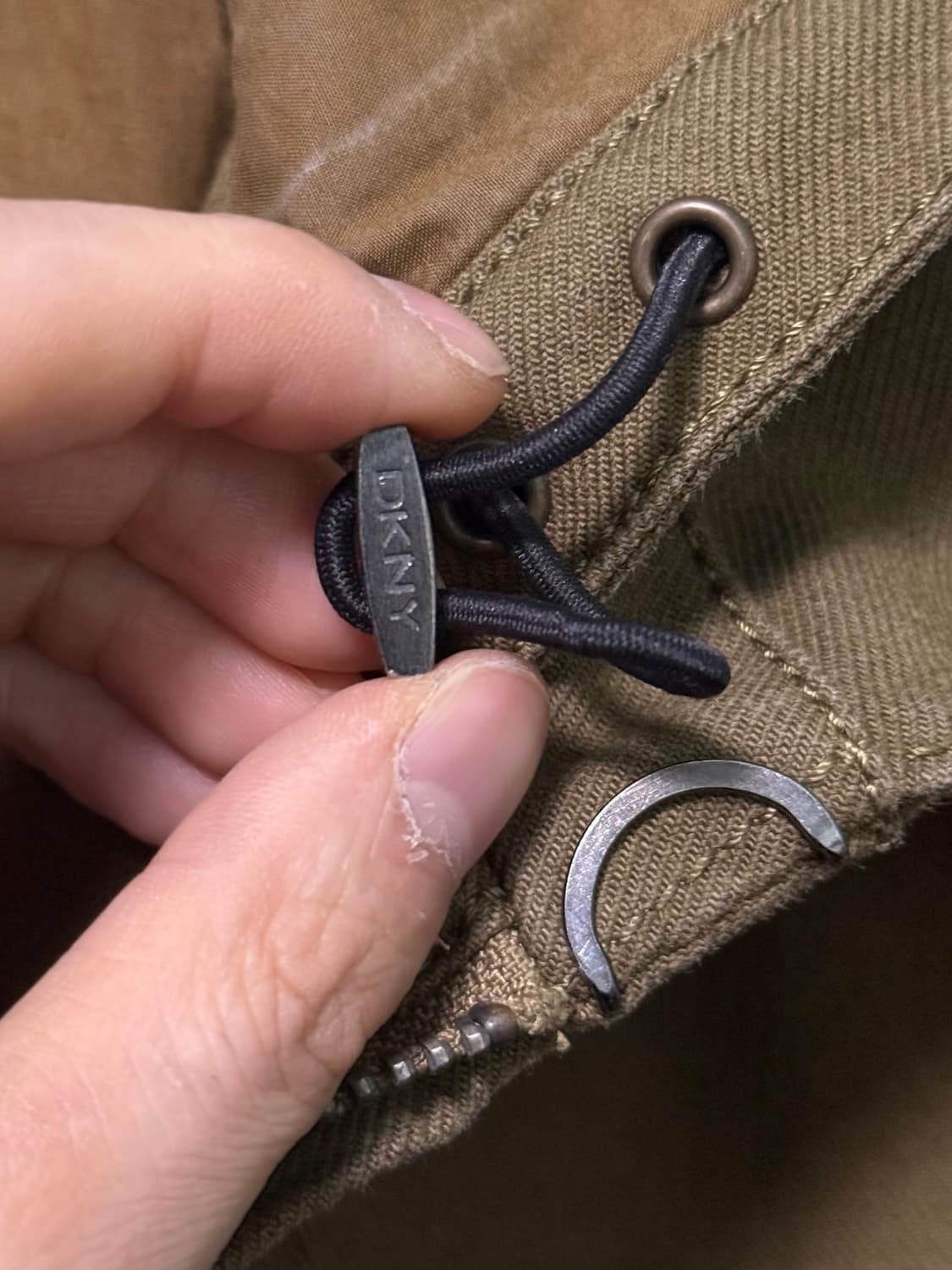 DKNY 도나카란 올리브 울 코튼 블루종 봄버 자켓 카키 니트 스웨터 M 상품이미지7