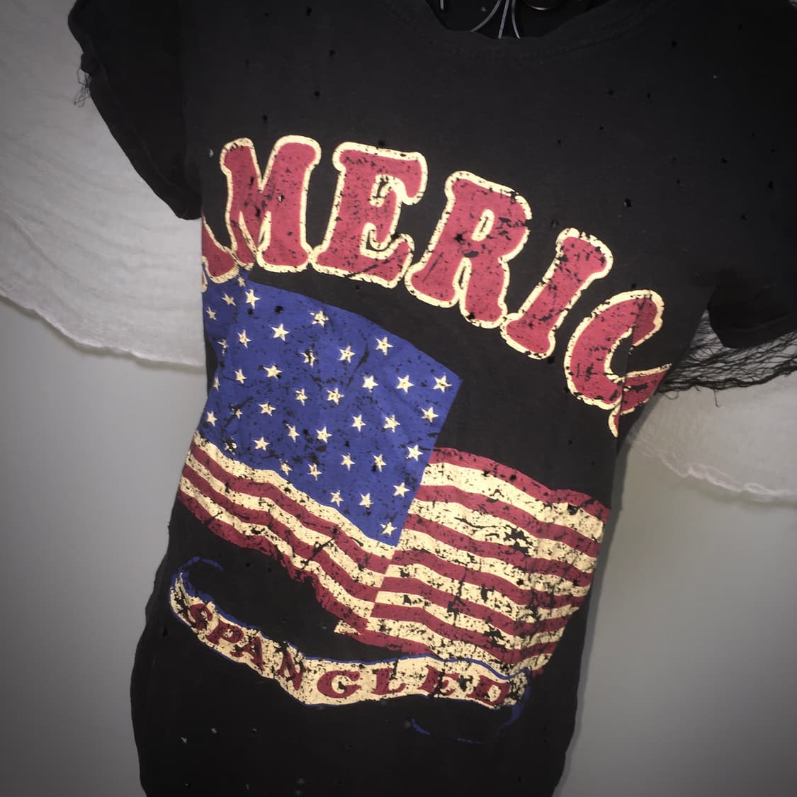American flag punch detail T 상품이미지4