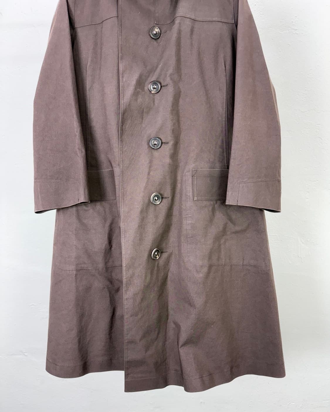 요지야마모토 와이즈 다크 브라운 코튼 트윌 트렌치 코트 상품이미지4