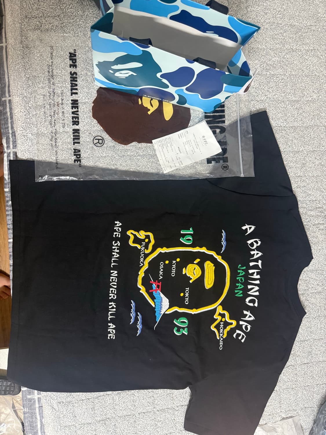 베이프 삿포로 일본지도 티셔츠 M 상품이미지1