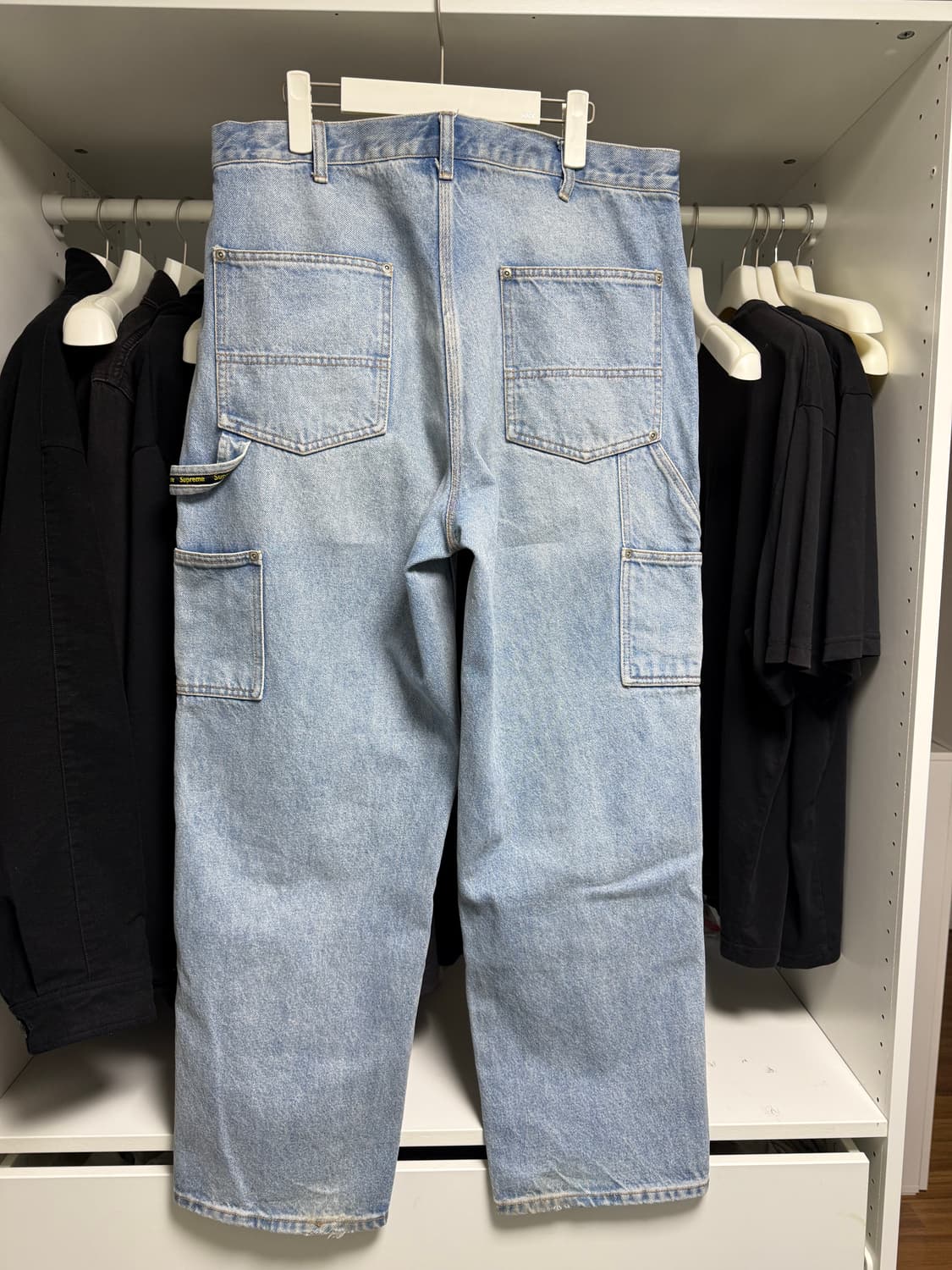 슈프림 23ss 더블 니 페인터 팬츠 워시드 블루 34 상품이미지2