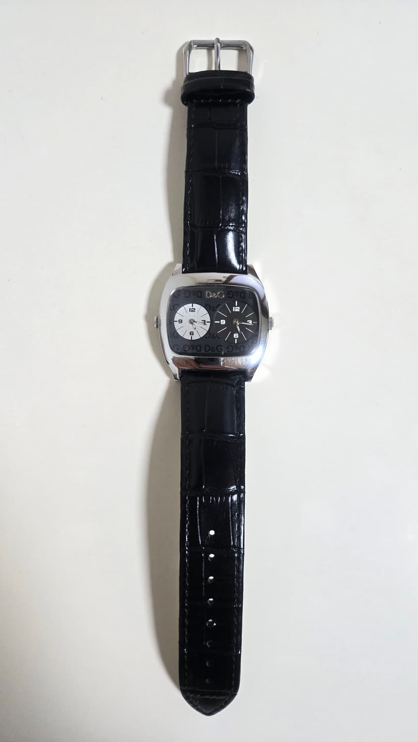D&G 돌체앤가바나 듀얼 타임 손목시계, 메탈&가죽밴드 상품이미지2
