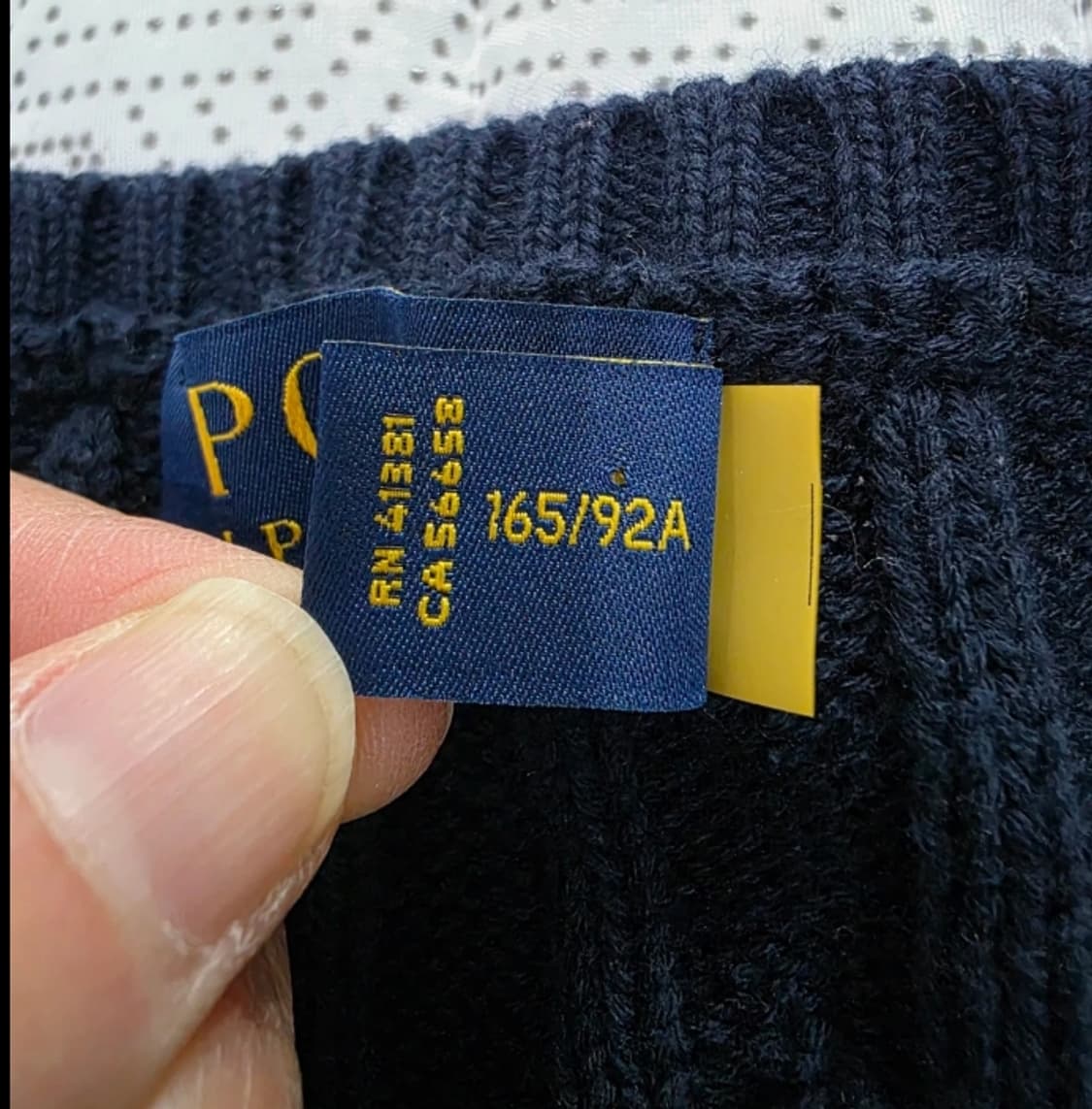 폴로 랄프로렌 브이넥 케이블 니트 남90 상품이미지3