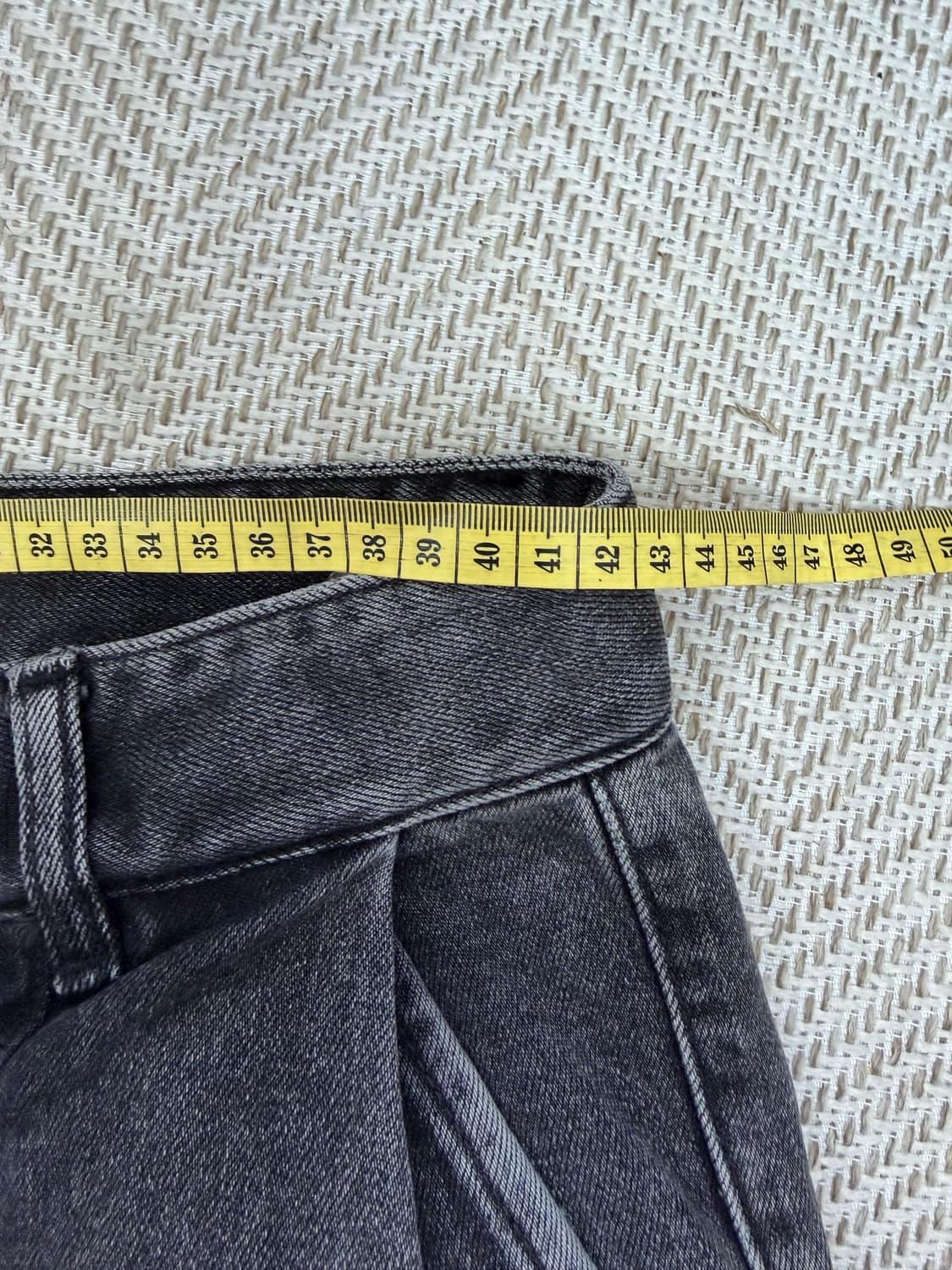 정품) 시스템옴므 한섬 22ss 캐주얼핏 데님 와이드 흑청팬츠 88(34 상품이미지9