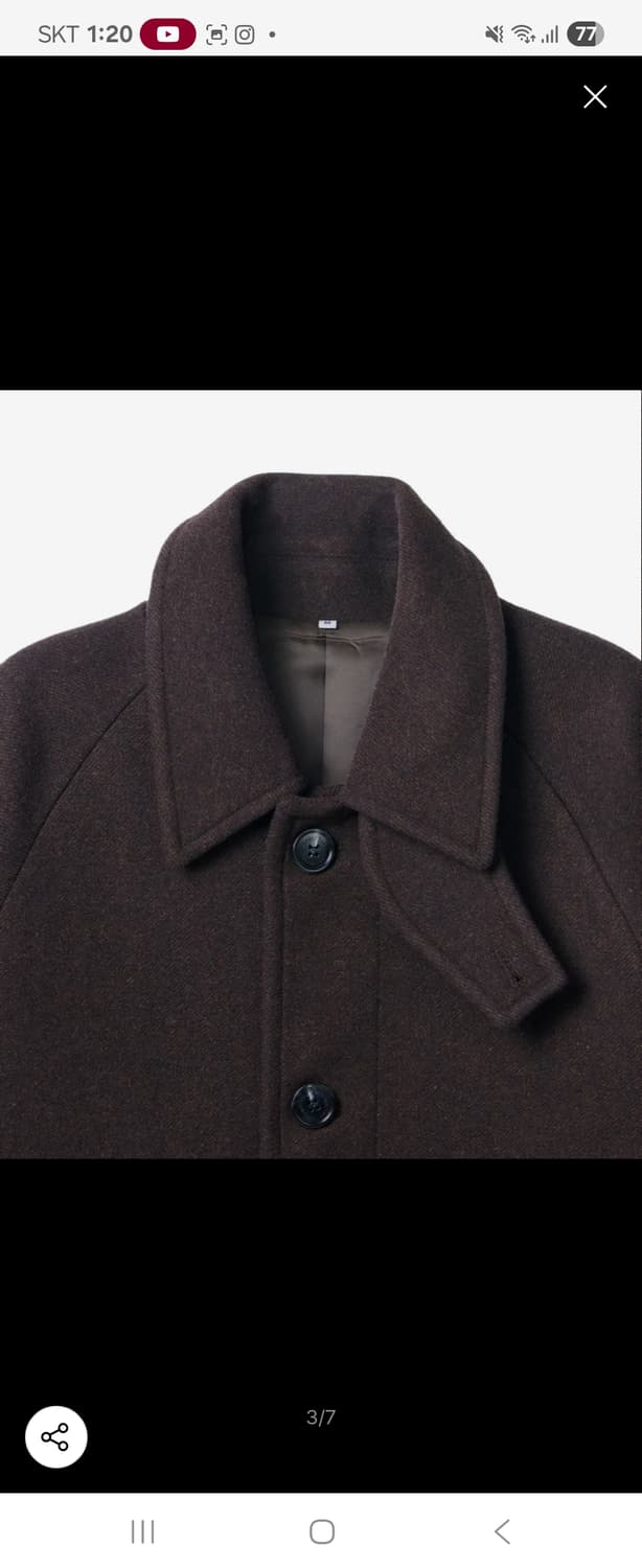 발마칸 울 코트 브라운 상품이미지3