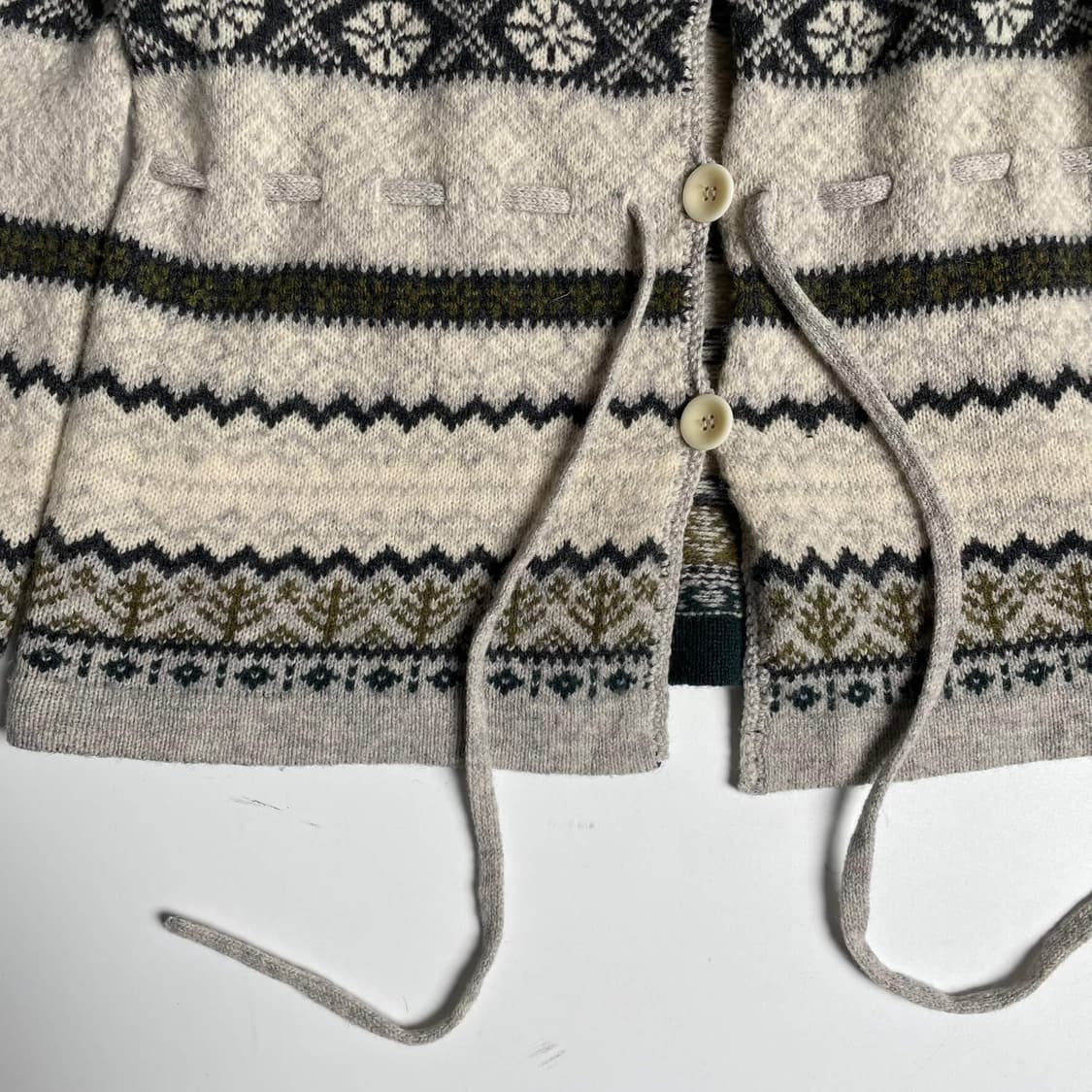 Human woman 울 100 노르딕 패턴 가디건 상품이미지4