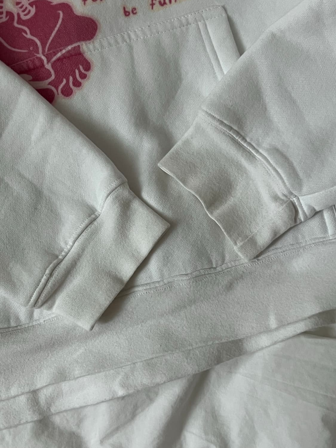 하이호체리 악마 뿔 후드집업 화이트 핑크 상품이미지3