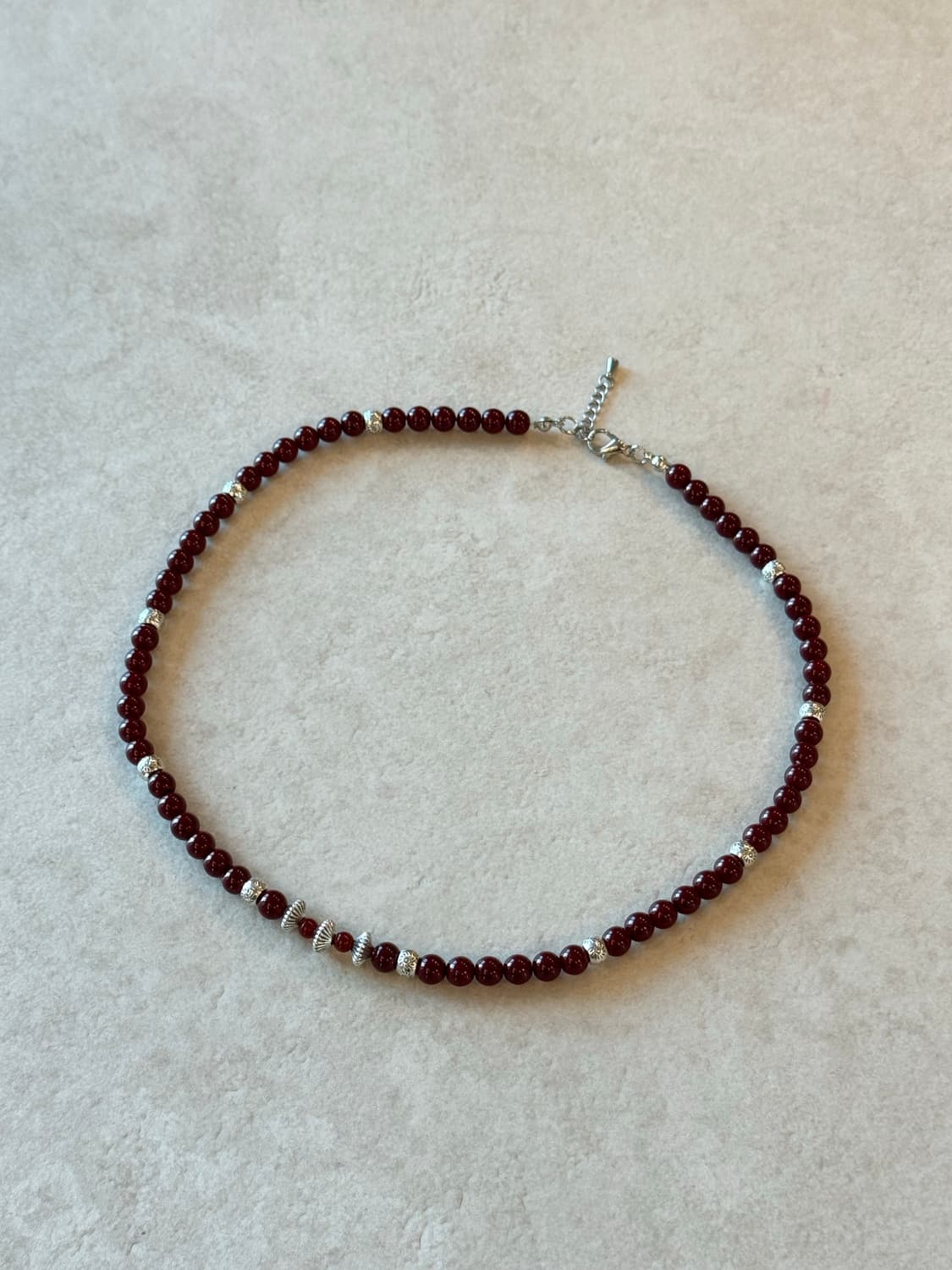 적색비즈 레이어드 목걸이 상품이미지1