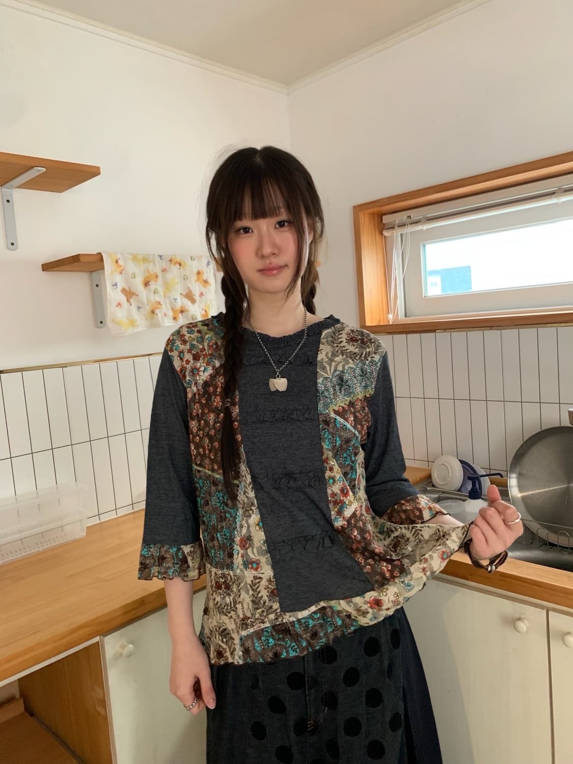 ethnic frill blouse 상품이미지1