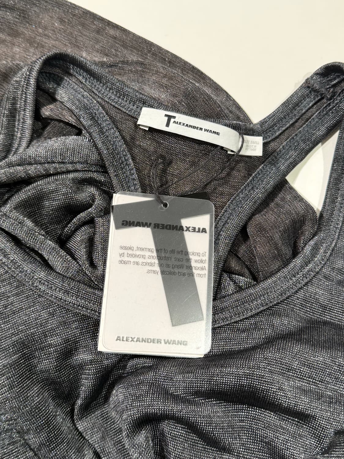 알렉산더 왕 차콜 슬리브리스 랩핑 폴리에스터 롱 원피스 상품이미지6