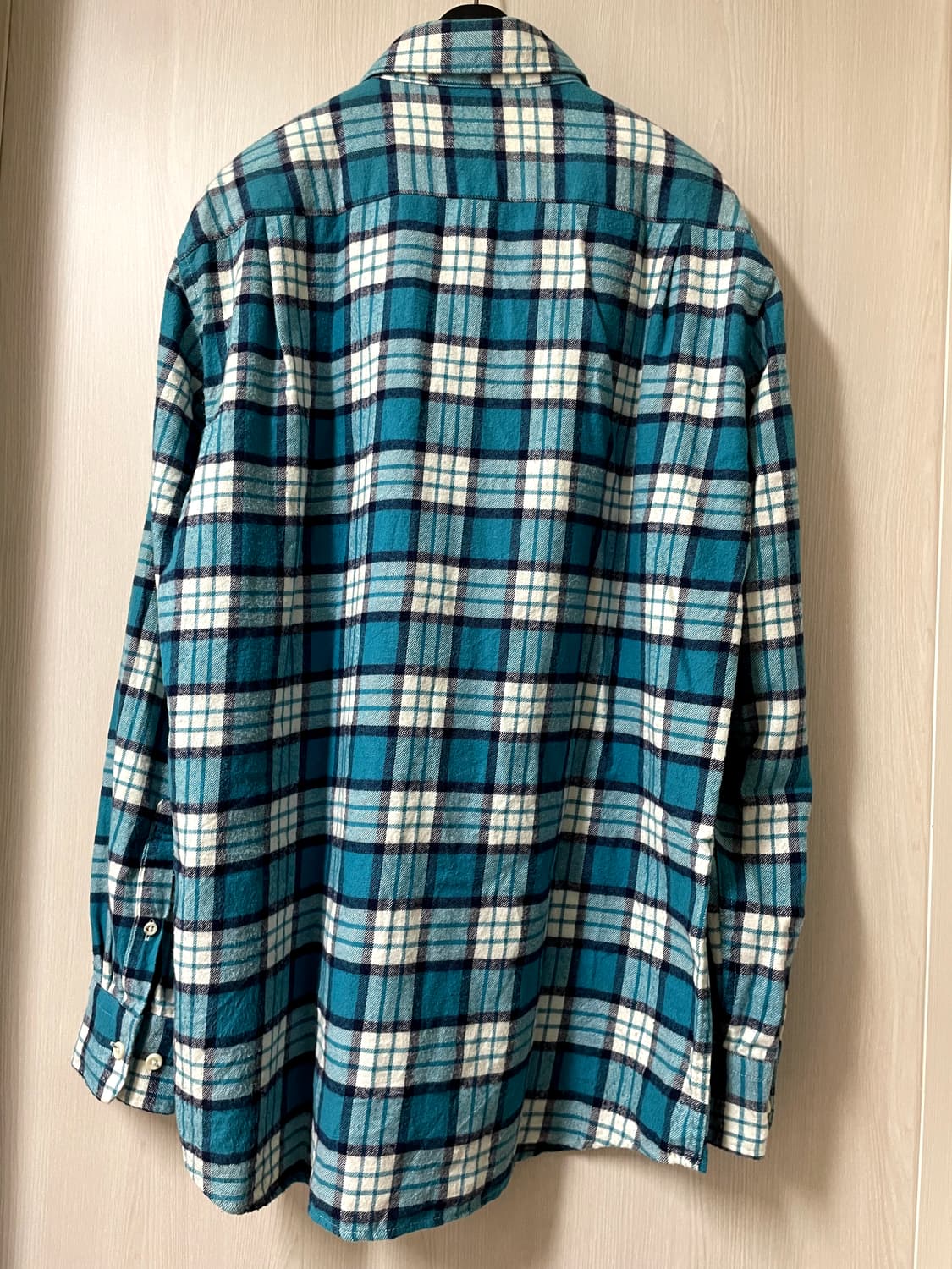 유니클로/ 플란넬 체크 셔츠 터콰이즈 그린/ L 상품이미지2